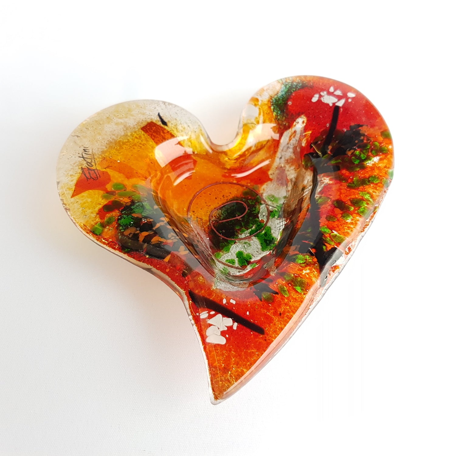 Tricolore Heart Tealight Dish