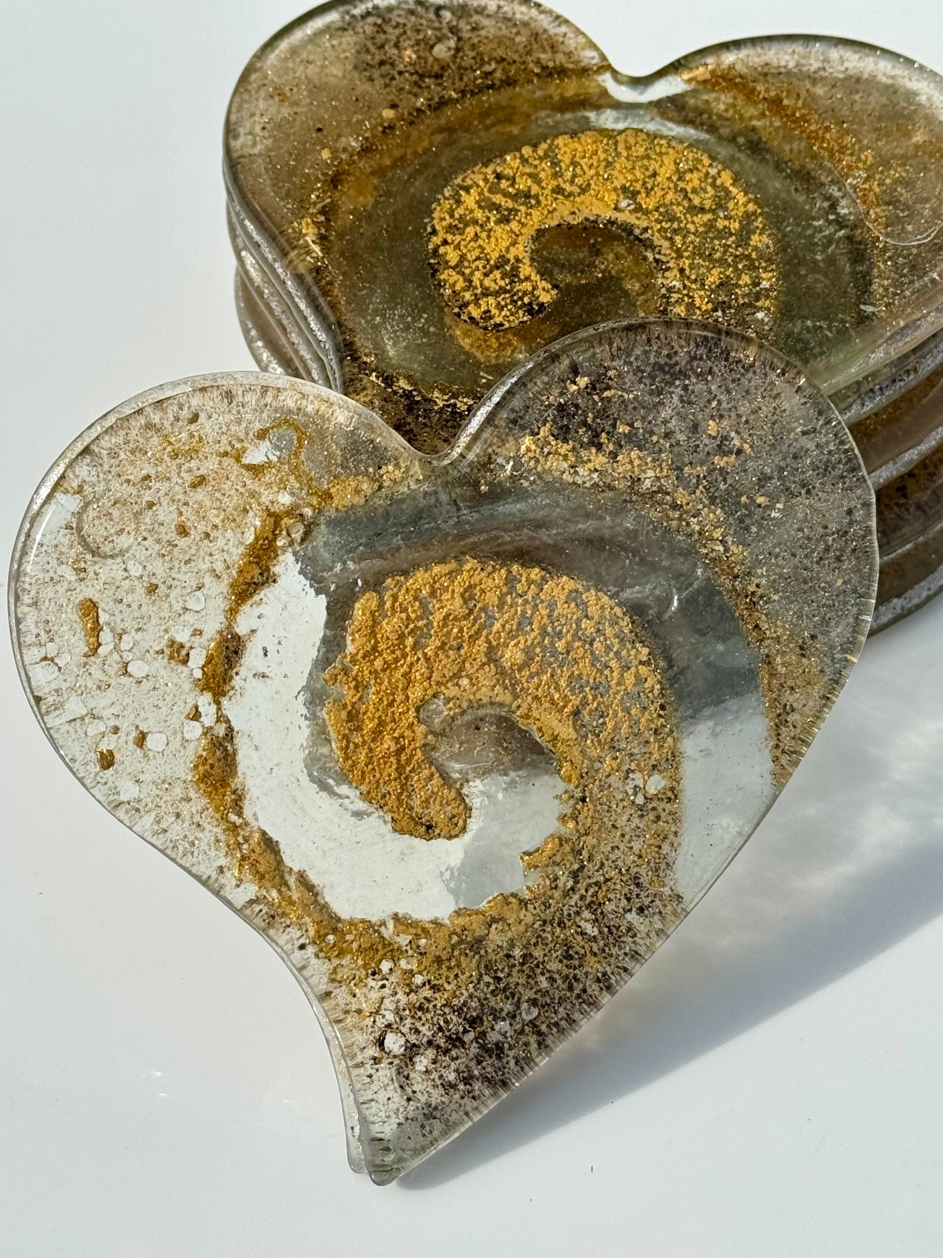 Golden Topaz Coaster - Heart