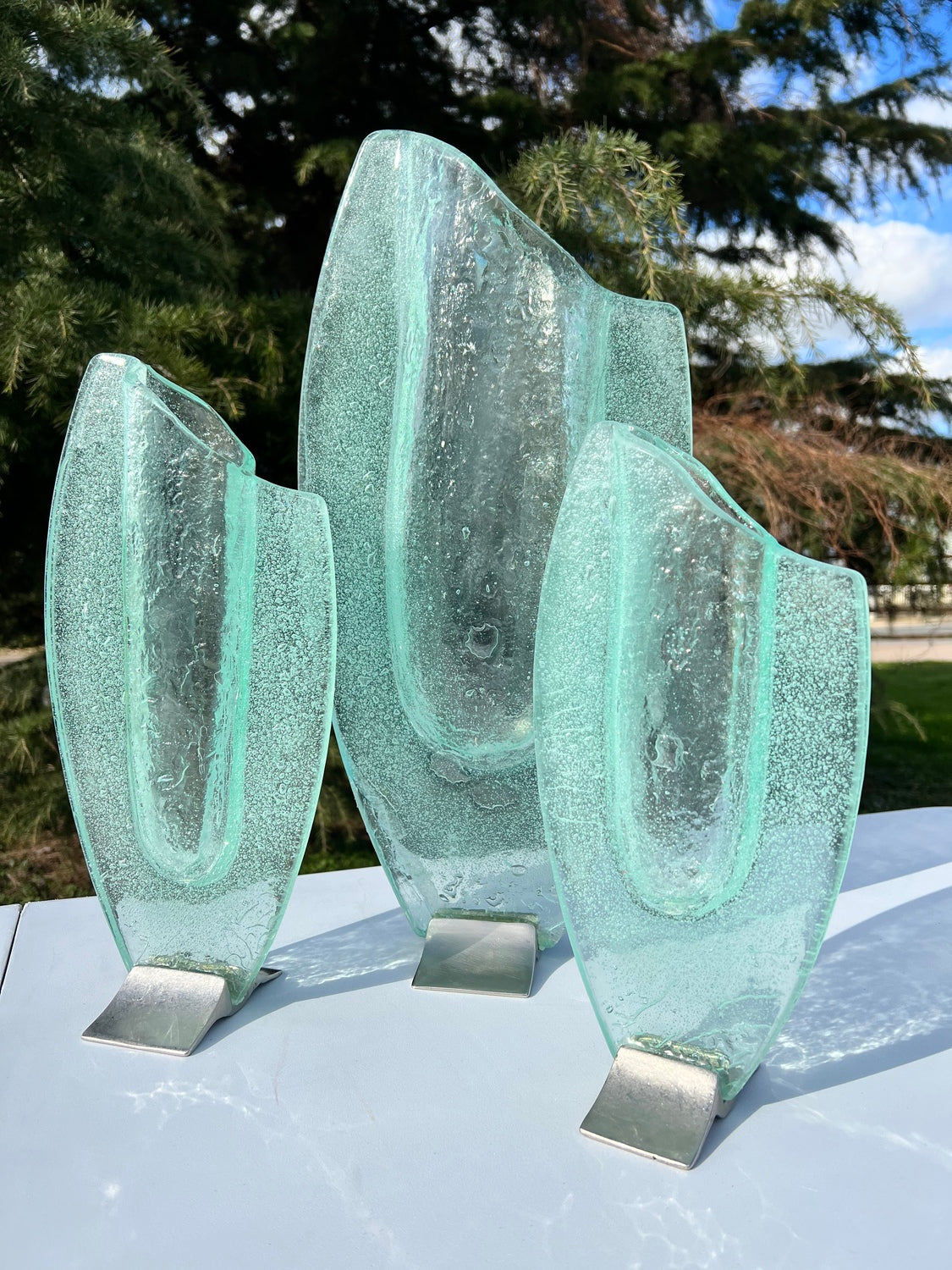 Aqua Lucid Oval Vase
