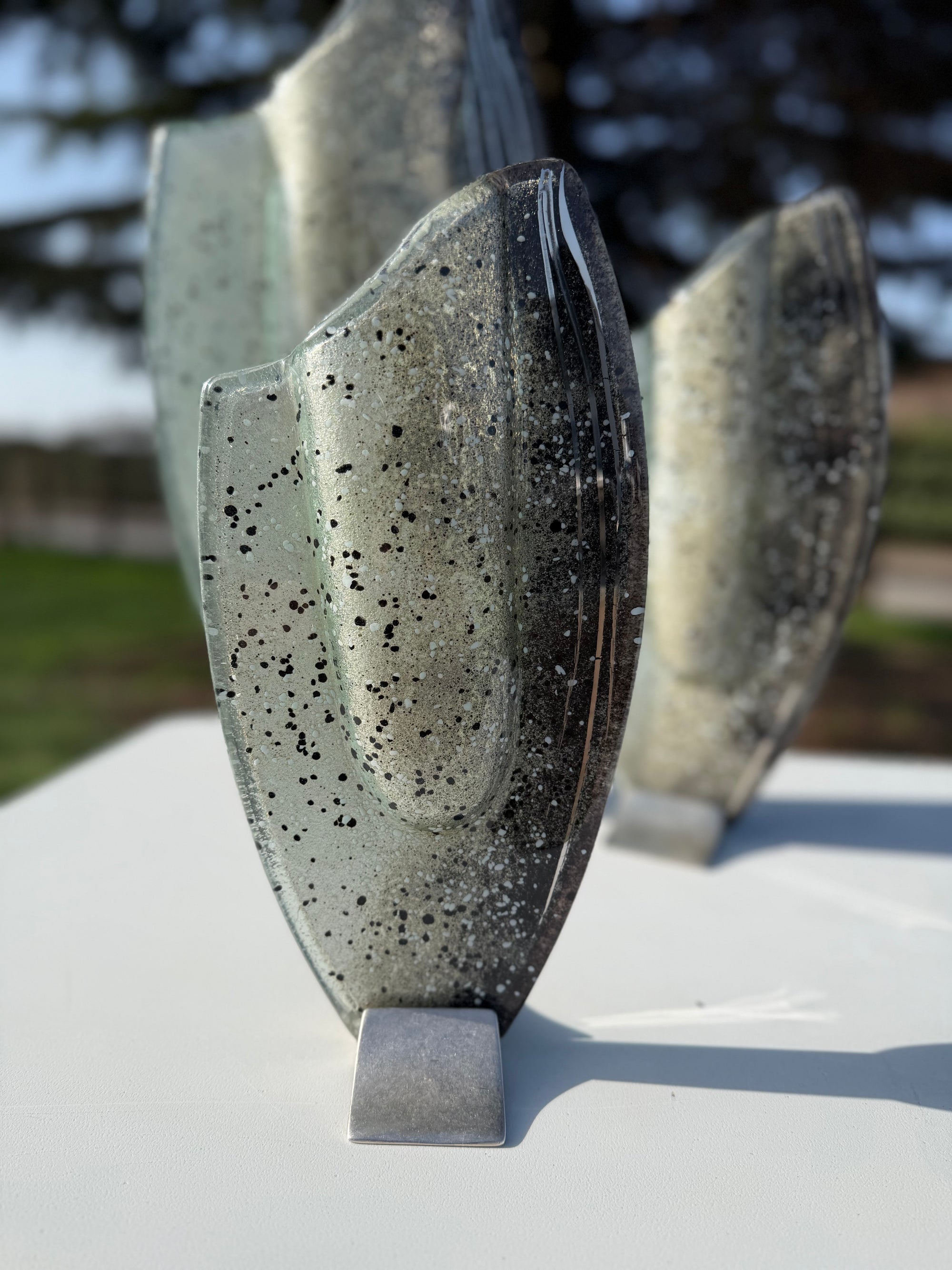 Silver, Grey & Platinum Oval Vase