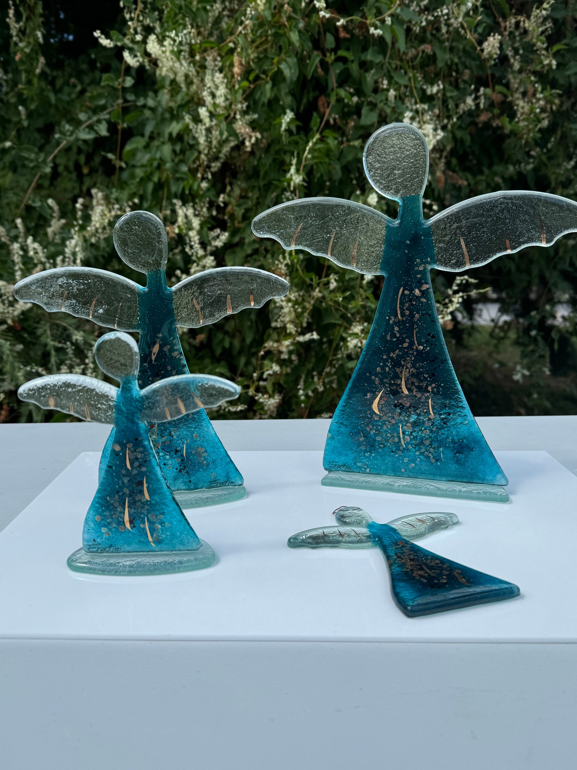 Angel - Aqua & Platinum (Hanging Decoration)