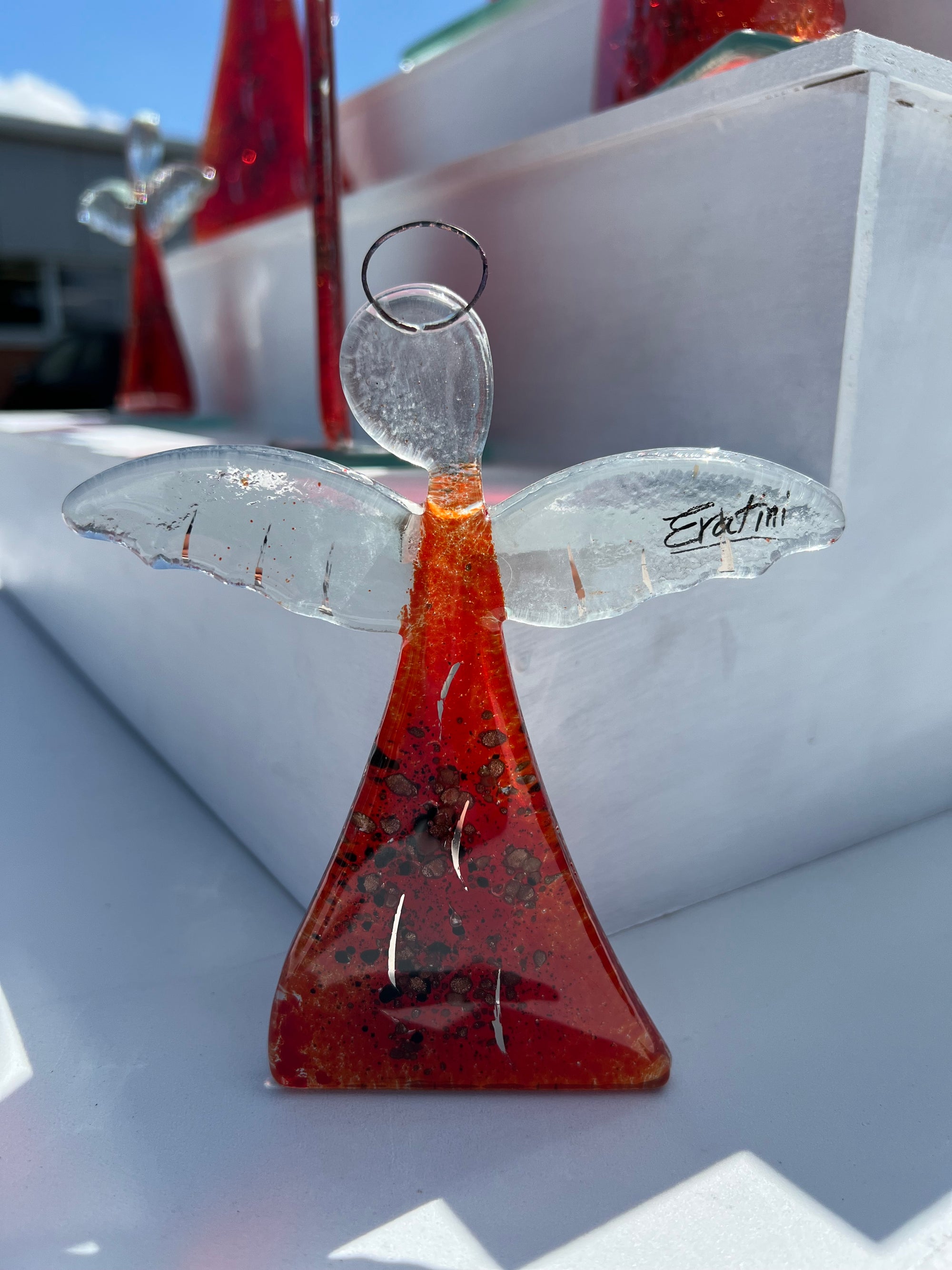 Angel - Red & Platinum (Hanging Decoration)