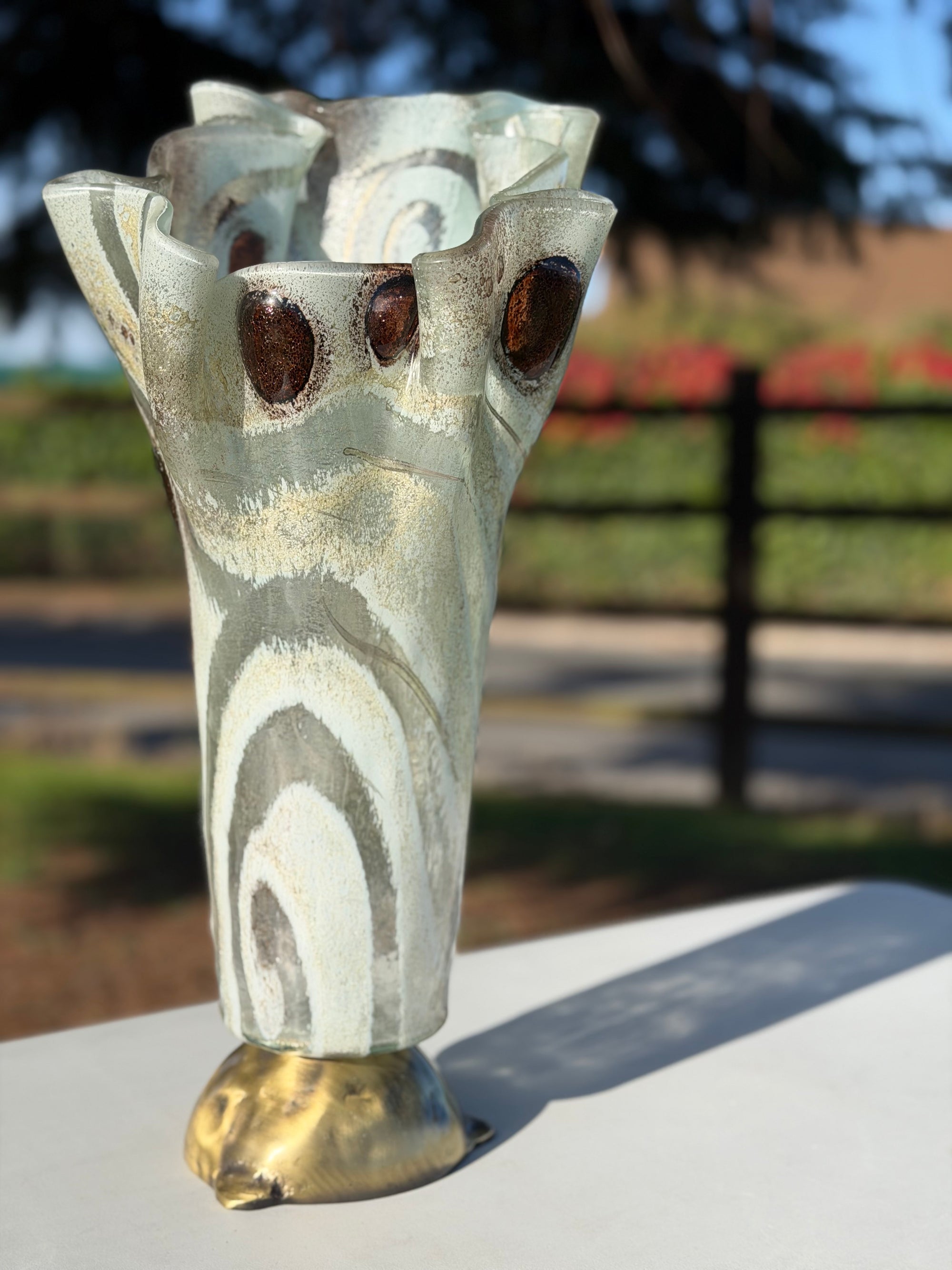 Crystal Fused Glass Drape Vase