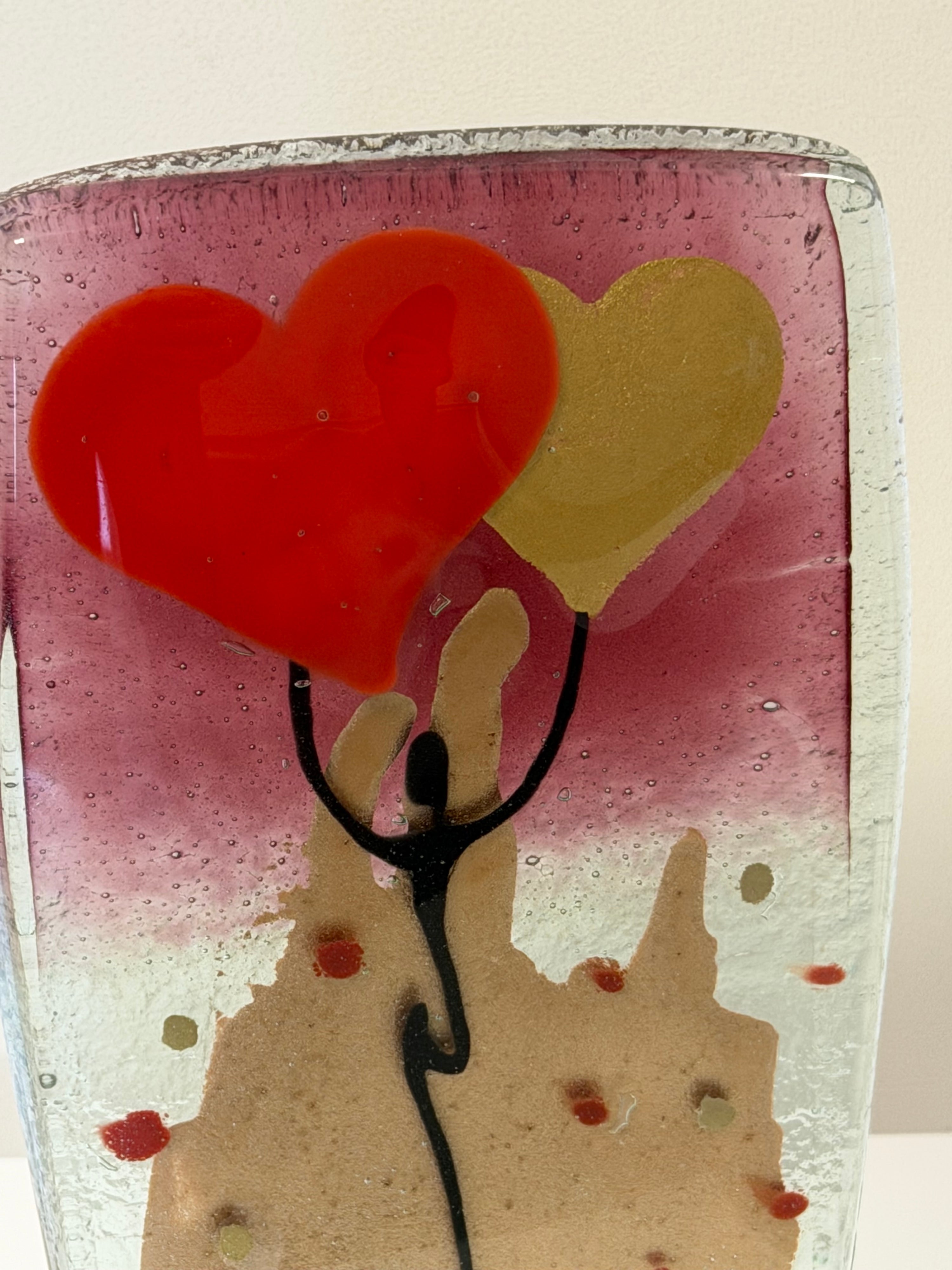 Purple Balloon Hearts Ornament - 10cm x 16cm