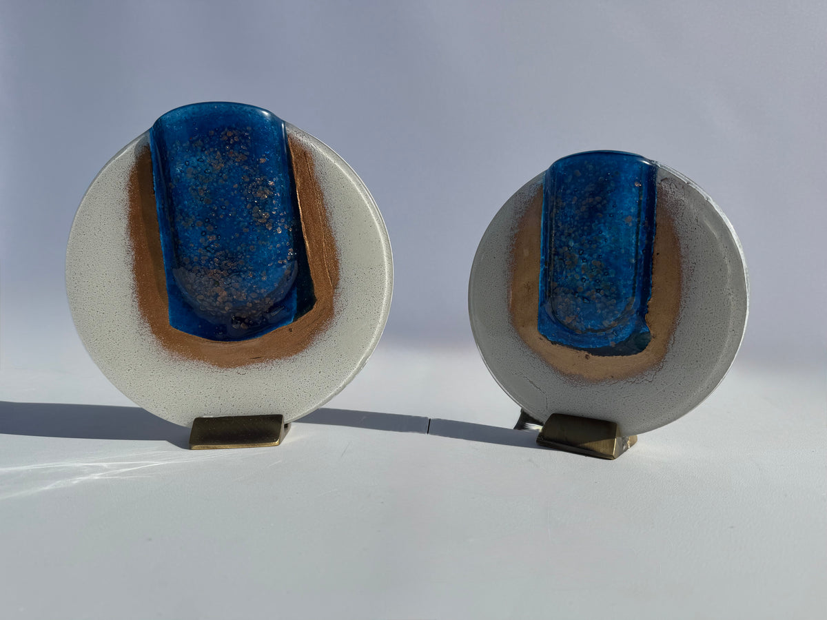 Thira Blue Round Mini Vase