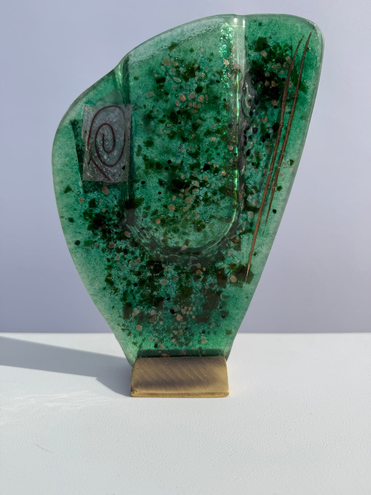 Dark Green & Gold Mini Oval Vase