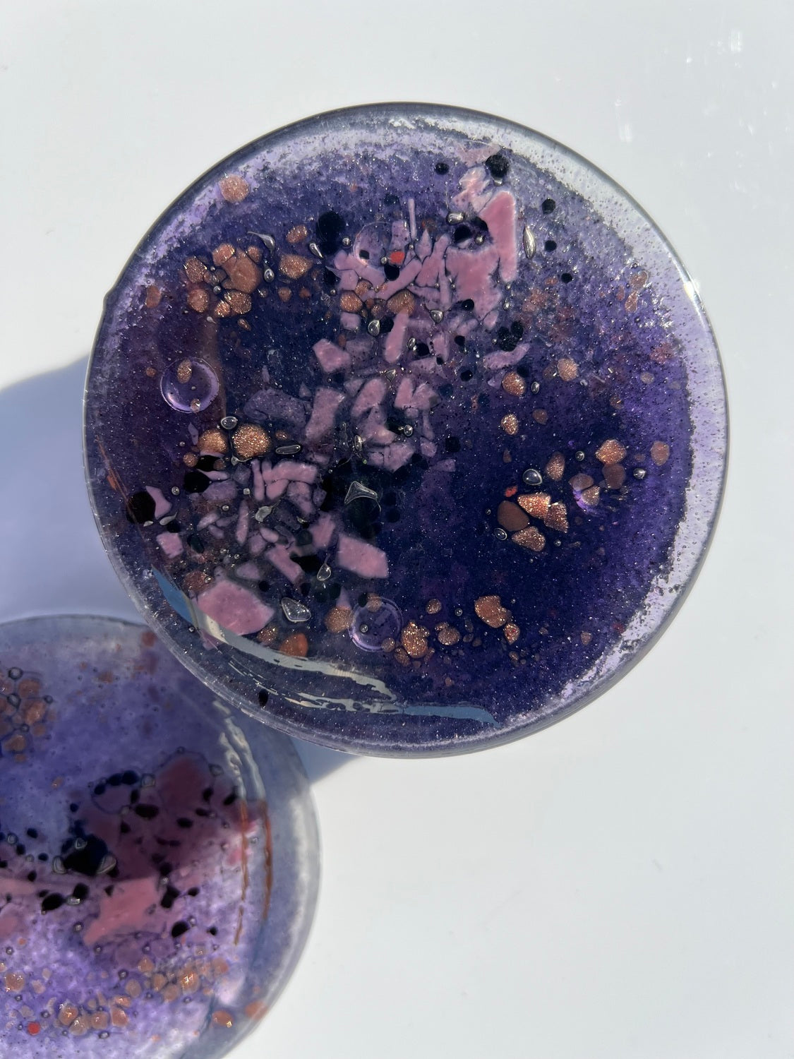 Mauve & Platinum Coasters (Round)
