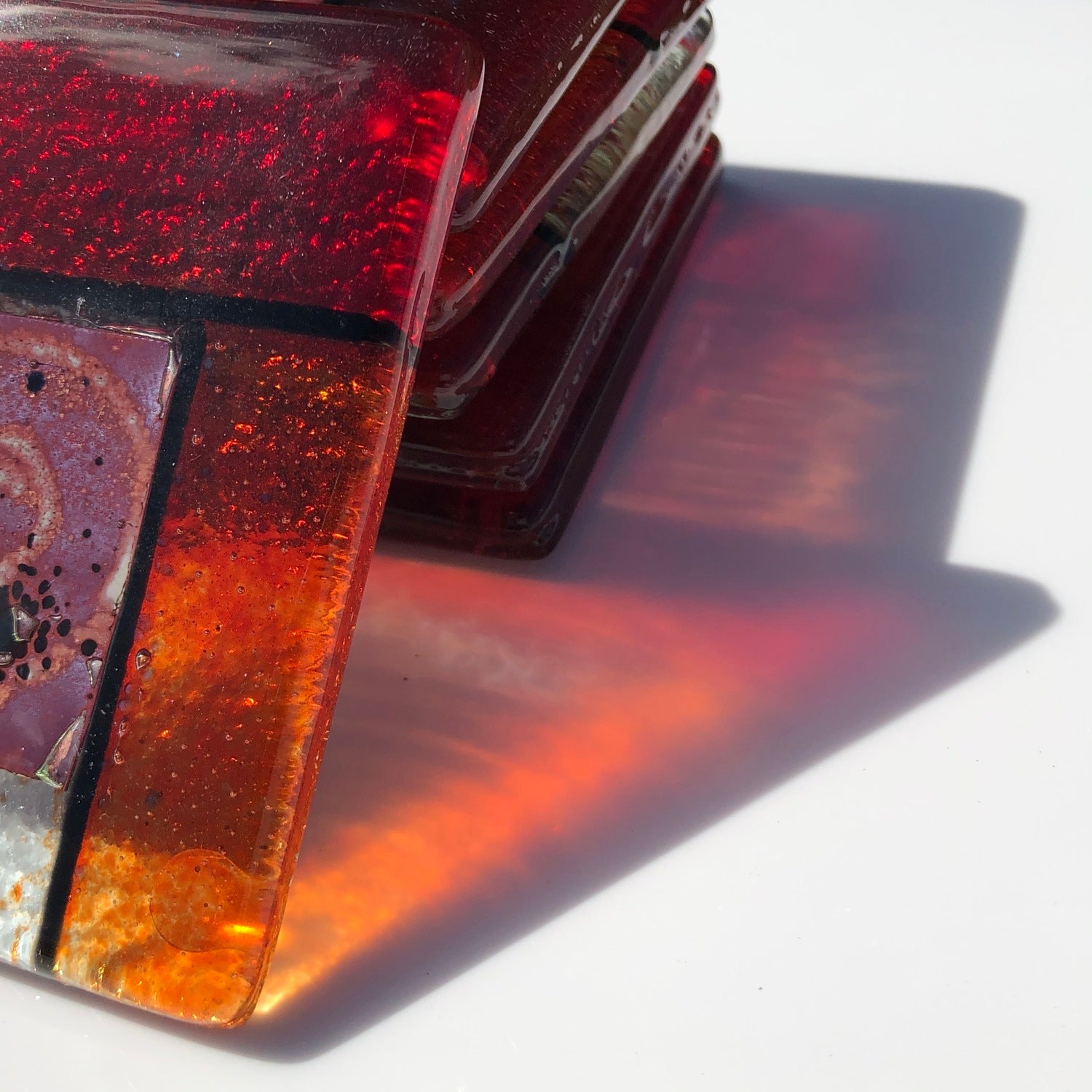 Mediterranean Red and Orange Coasters (Square)
