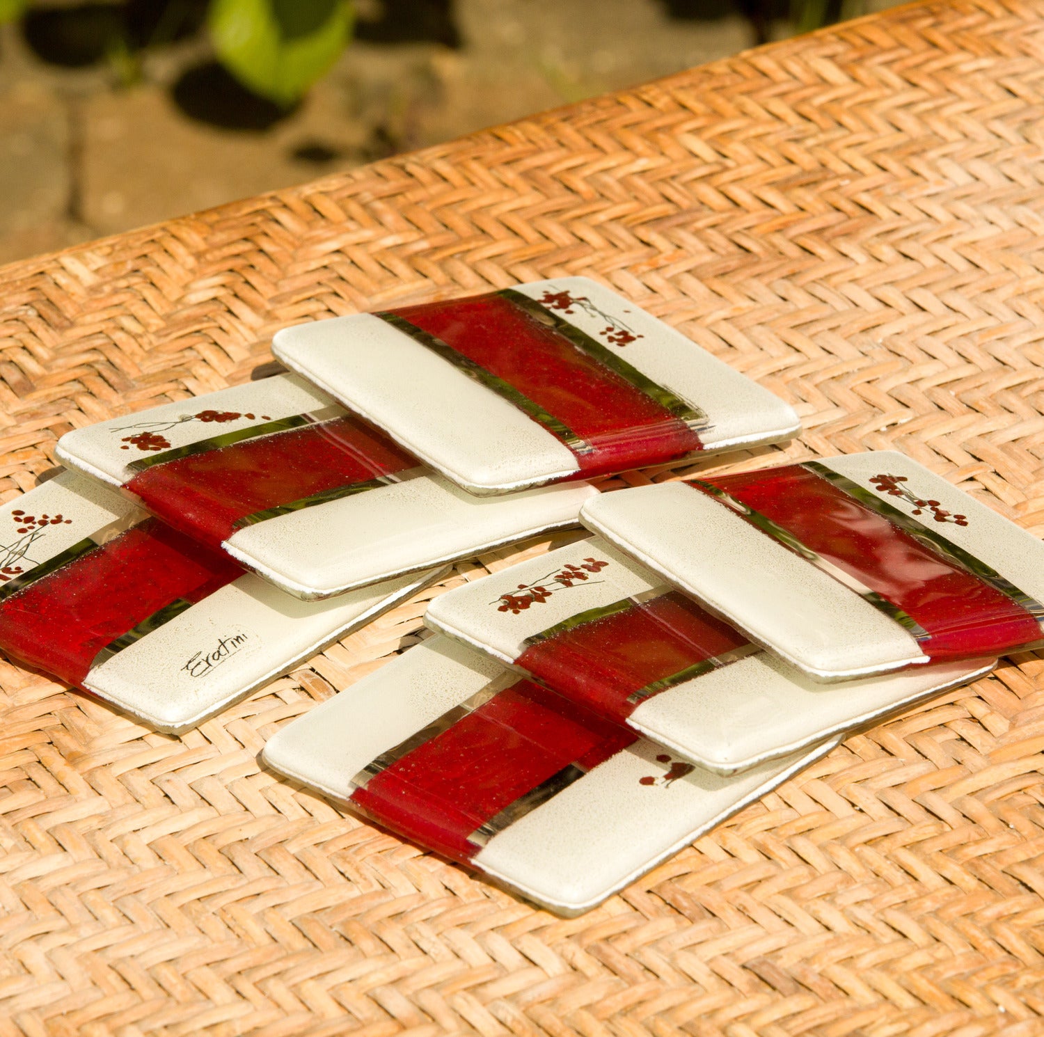 Red, White & Platinum Coaster (Square)