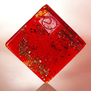 Red & Platinum Square Coasters