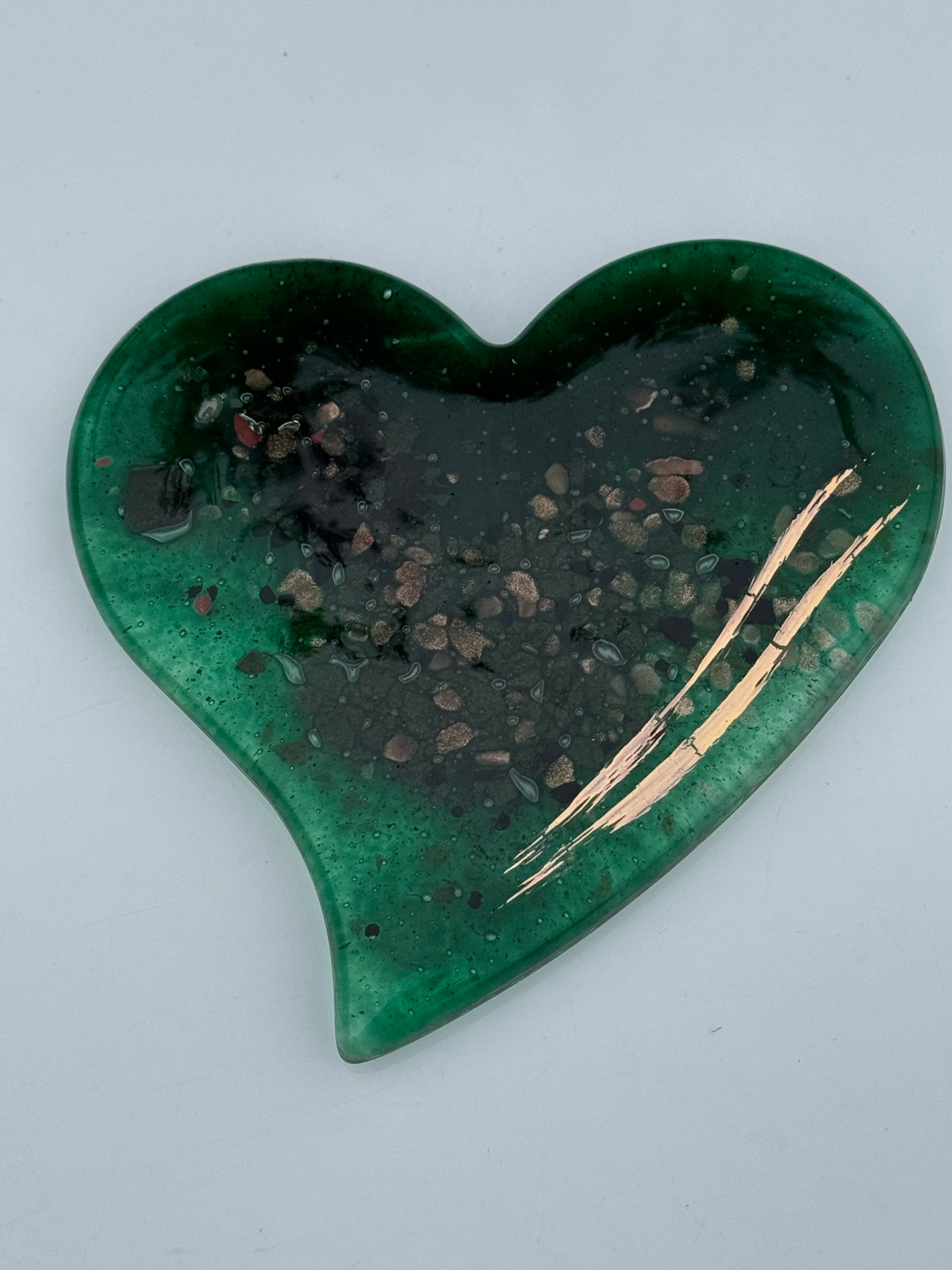 Dark Green & Gold Coaster (Heart)
