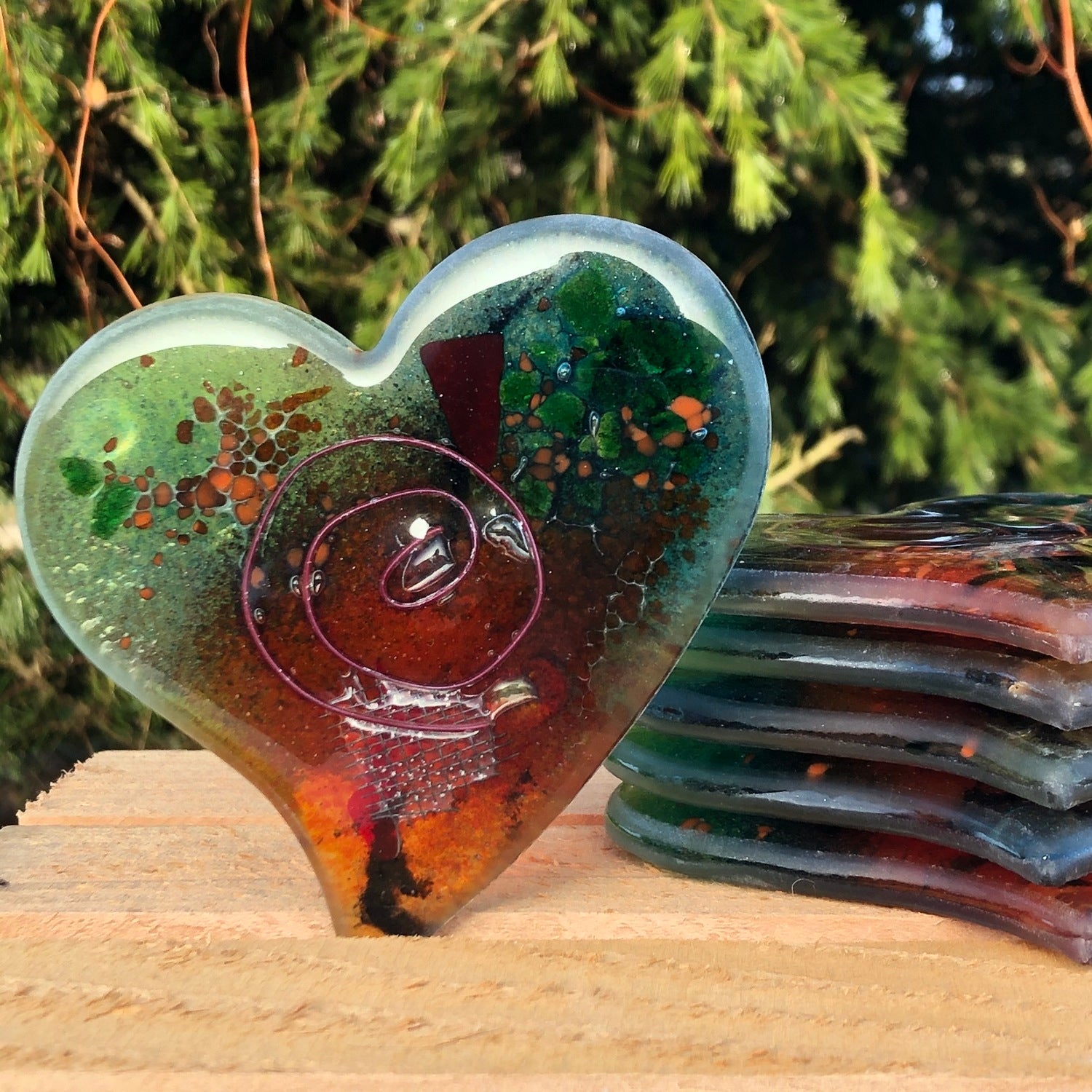 Light Green Coasters (Heart Shaped)