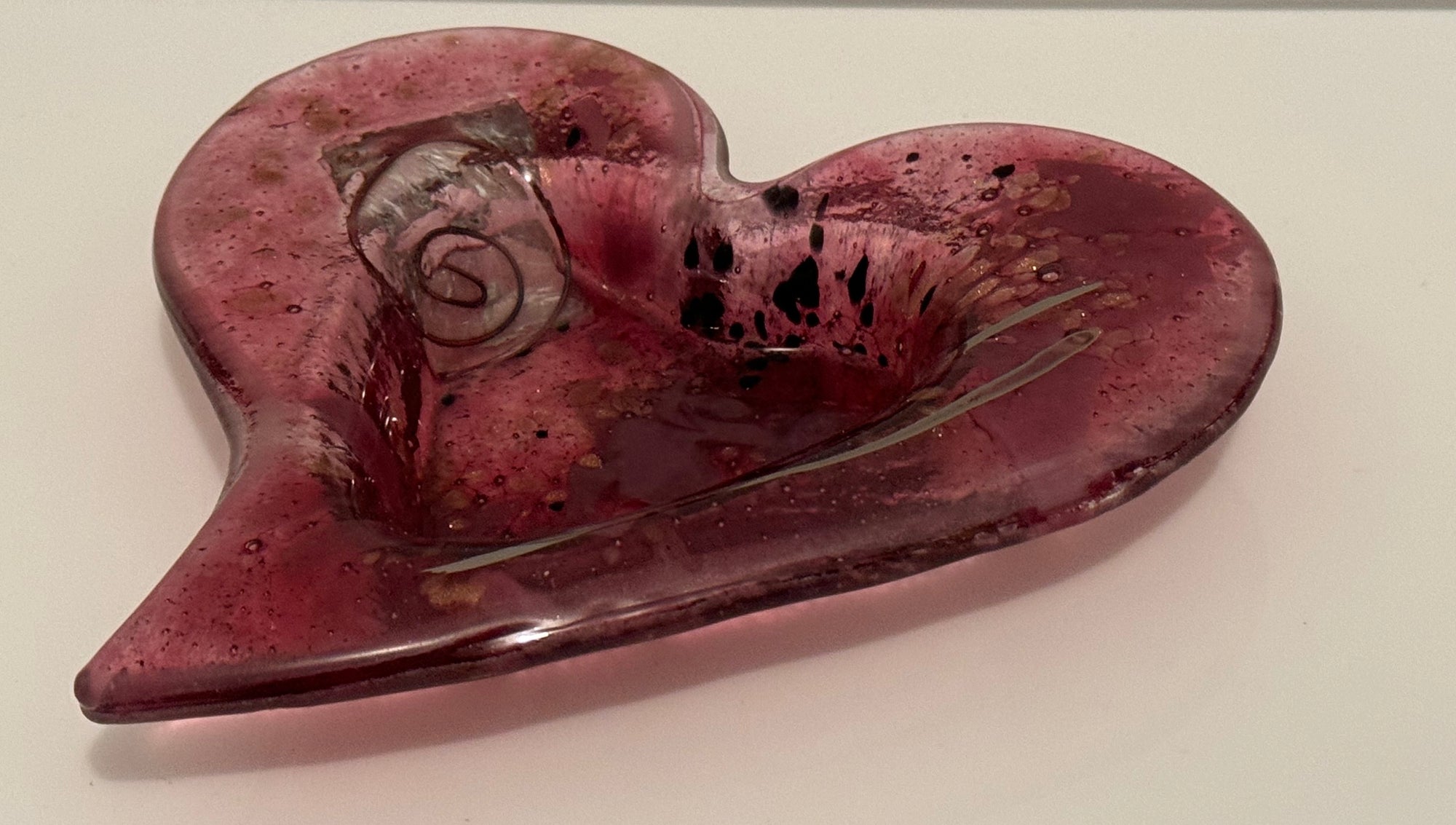 Rose & Platinum Heart Tealight Dish
