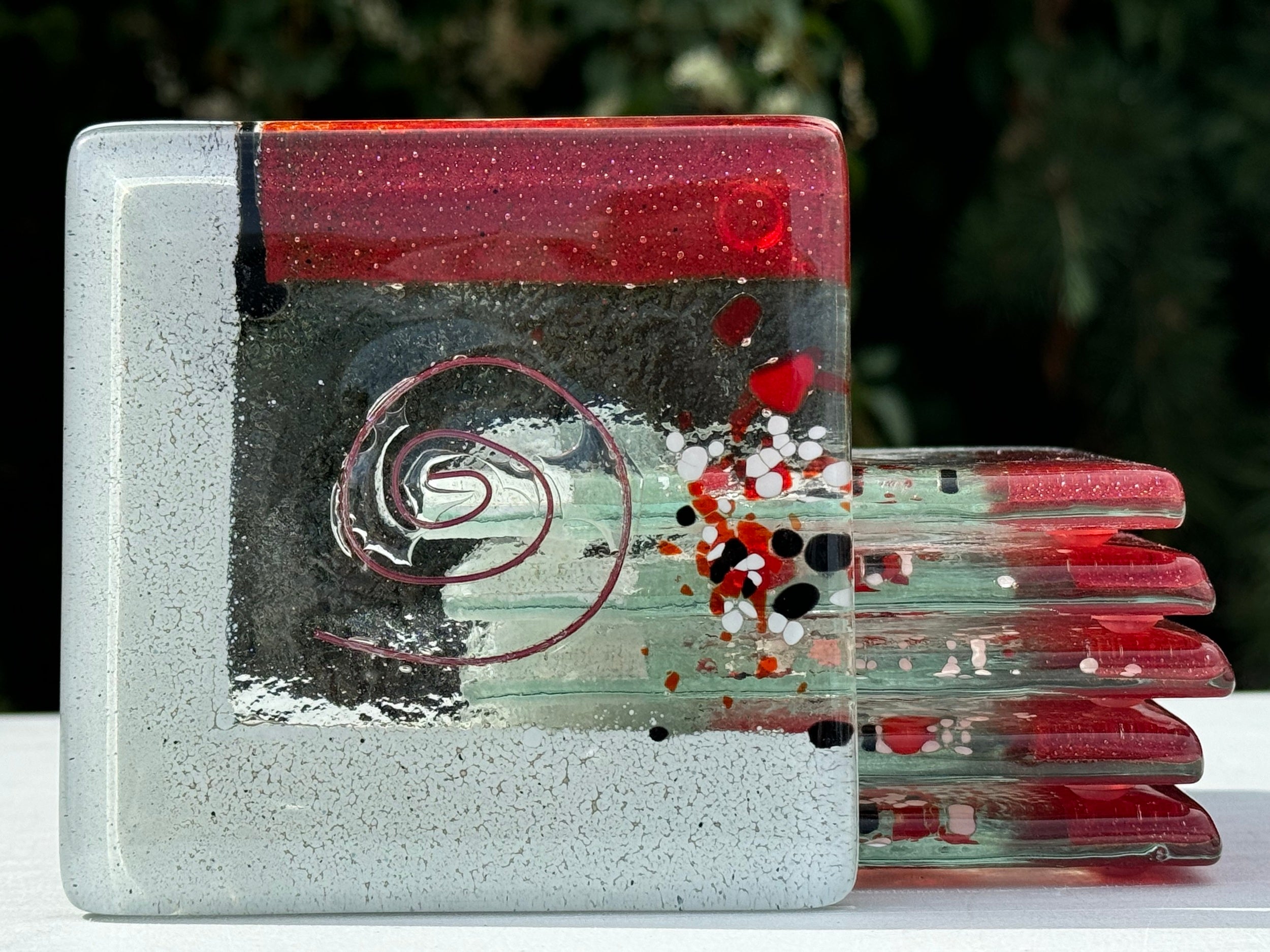 Artemis Red & White Coaster (Square)