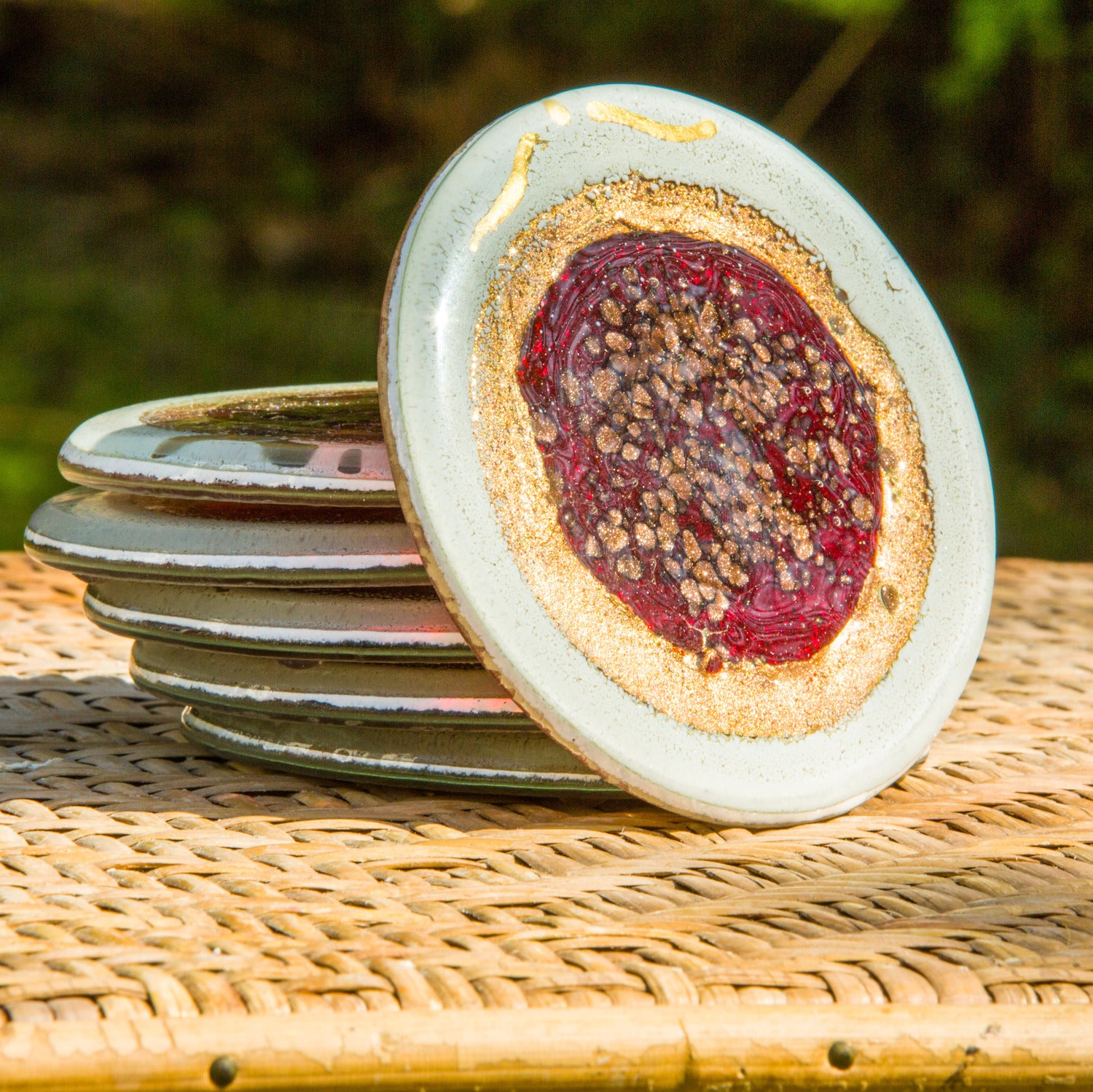 Thira Red Coasters (Round)