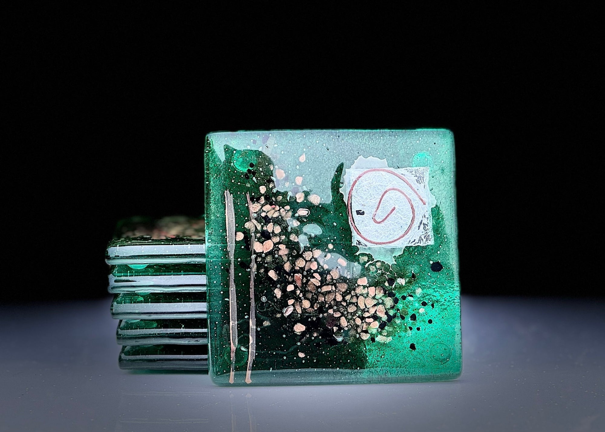Dark Green & Gold Coaster (Square)
