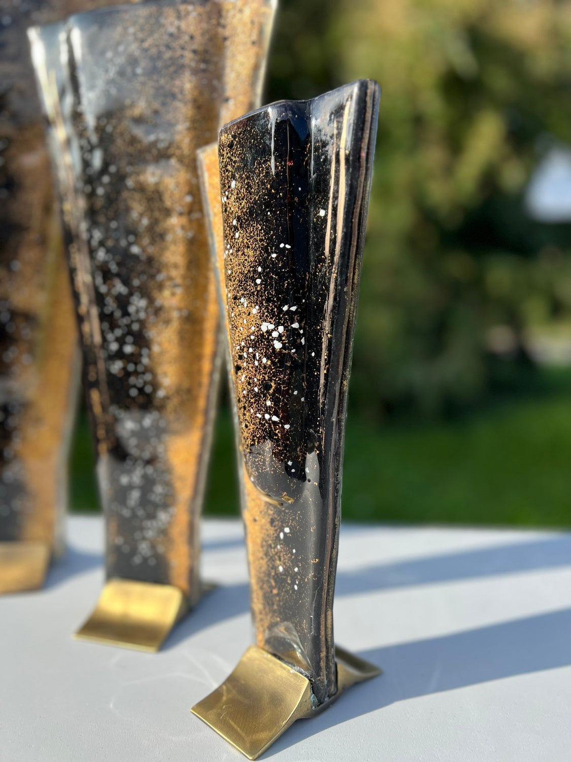 Black & Gold (Art Deco Shaped) Triangle Vase