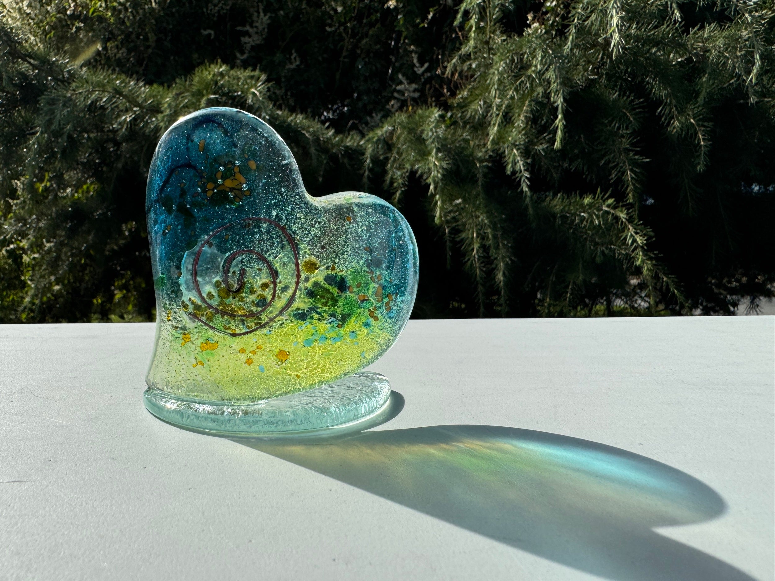 Light Green Aqua Heart Shaped Tealight Holder