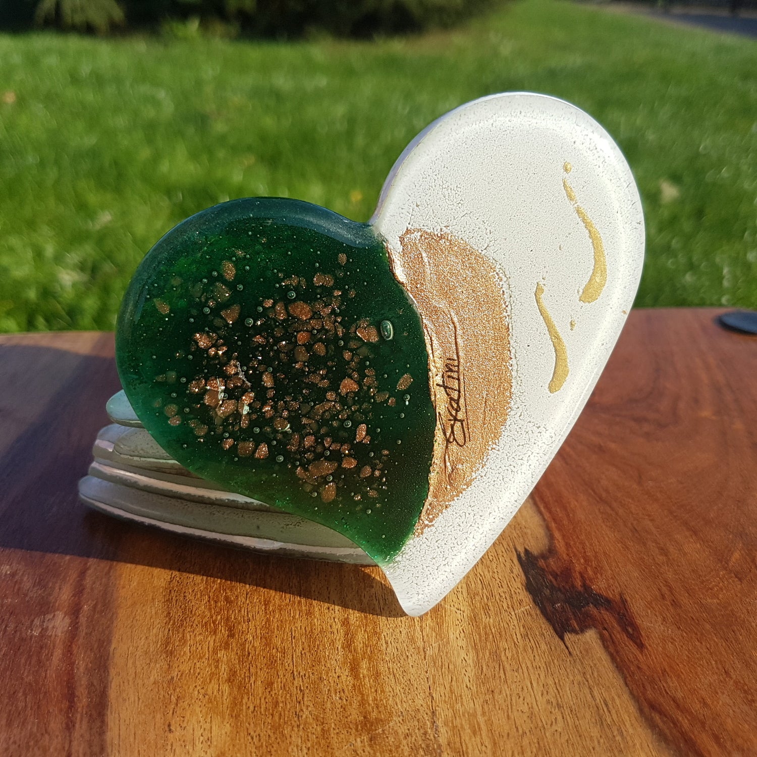 Thira Green Heart Coaster