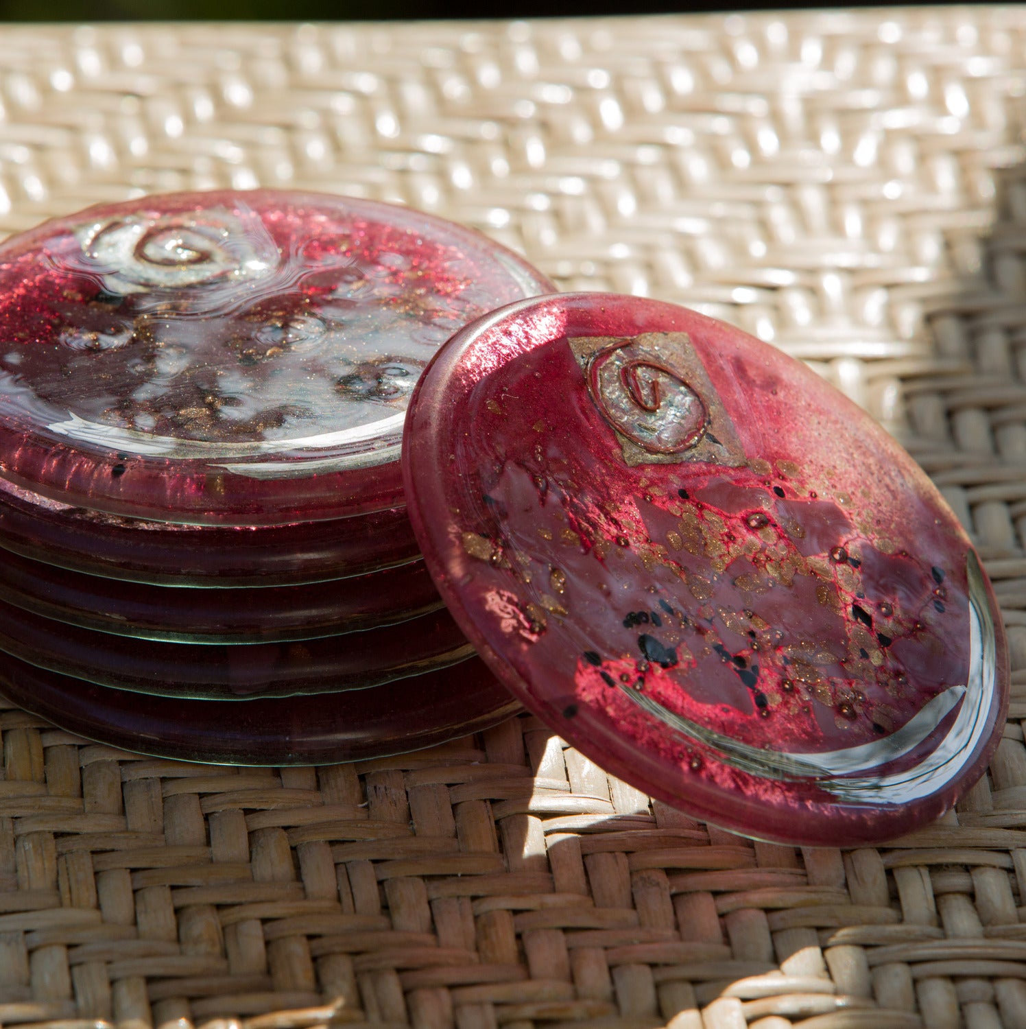 Rose & Platinum Coasters (Round)