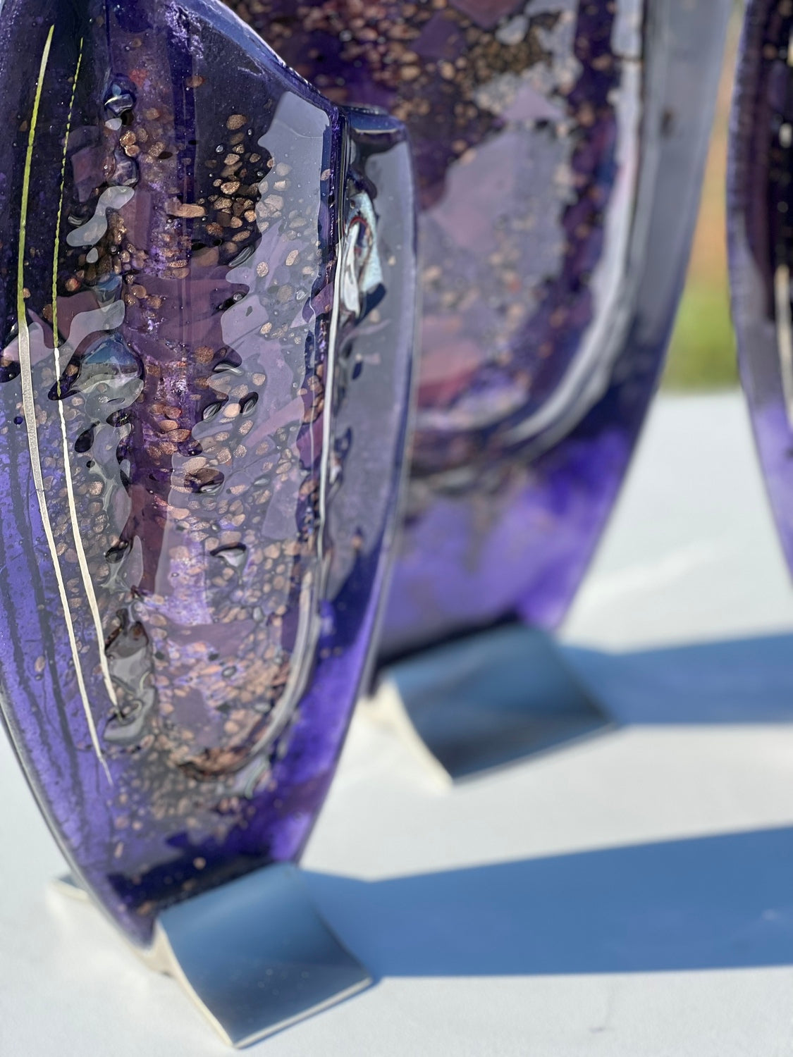 Mauve & Platinum Oval Vase
