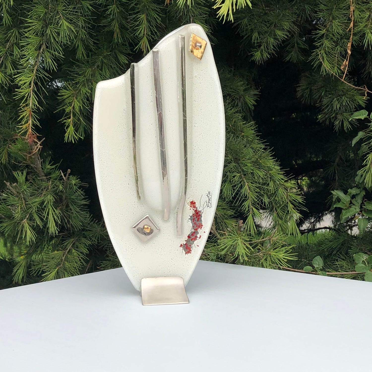 Platinum White Oval Vase