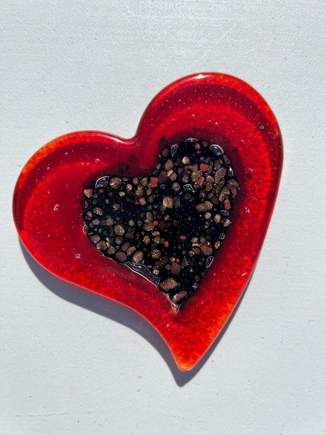 Fedra Red Glass Coasters (Heart)
