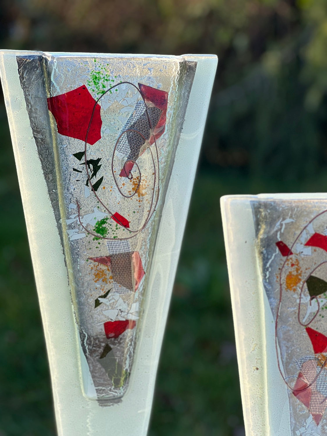 Opera White (Art Deco Shaped) Triangle Vase