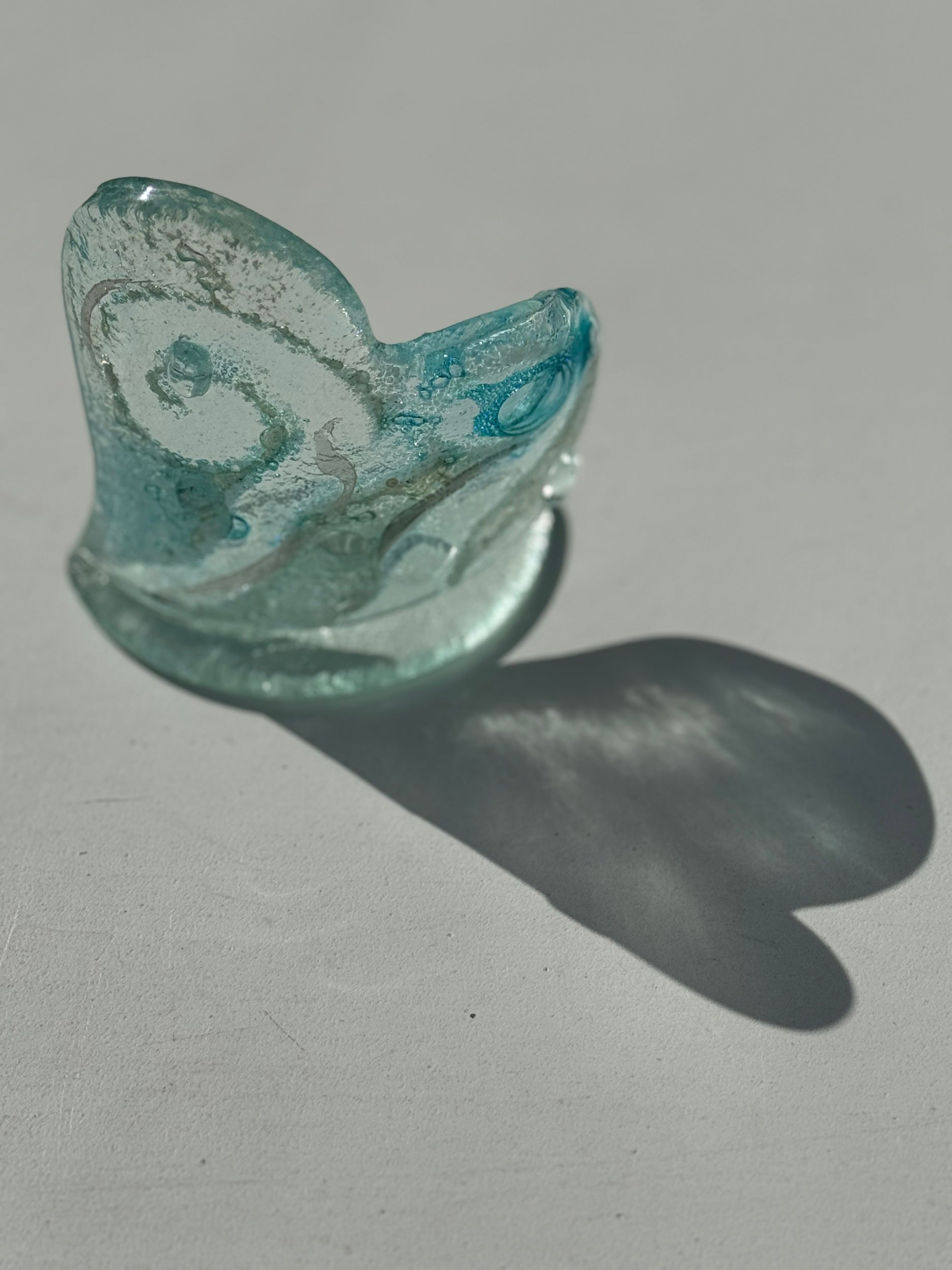 Crystal Aqua Heart Shaped Tealight Holder