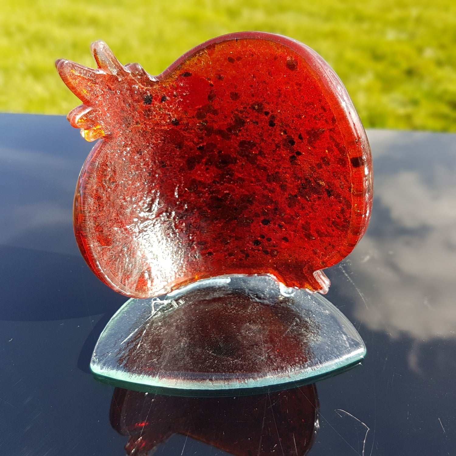 Red & Platinum - Pomegranate Shaped T Light Holder