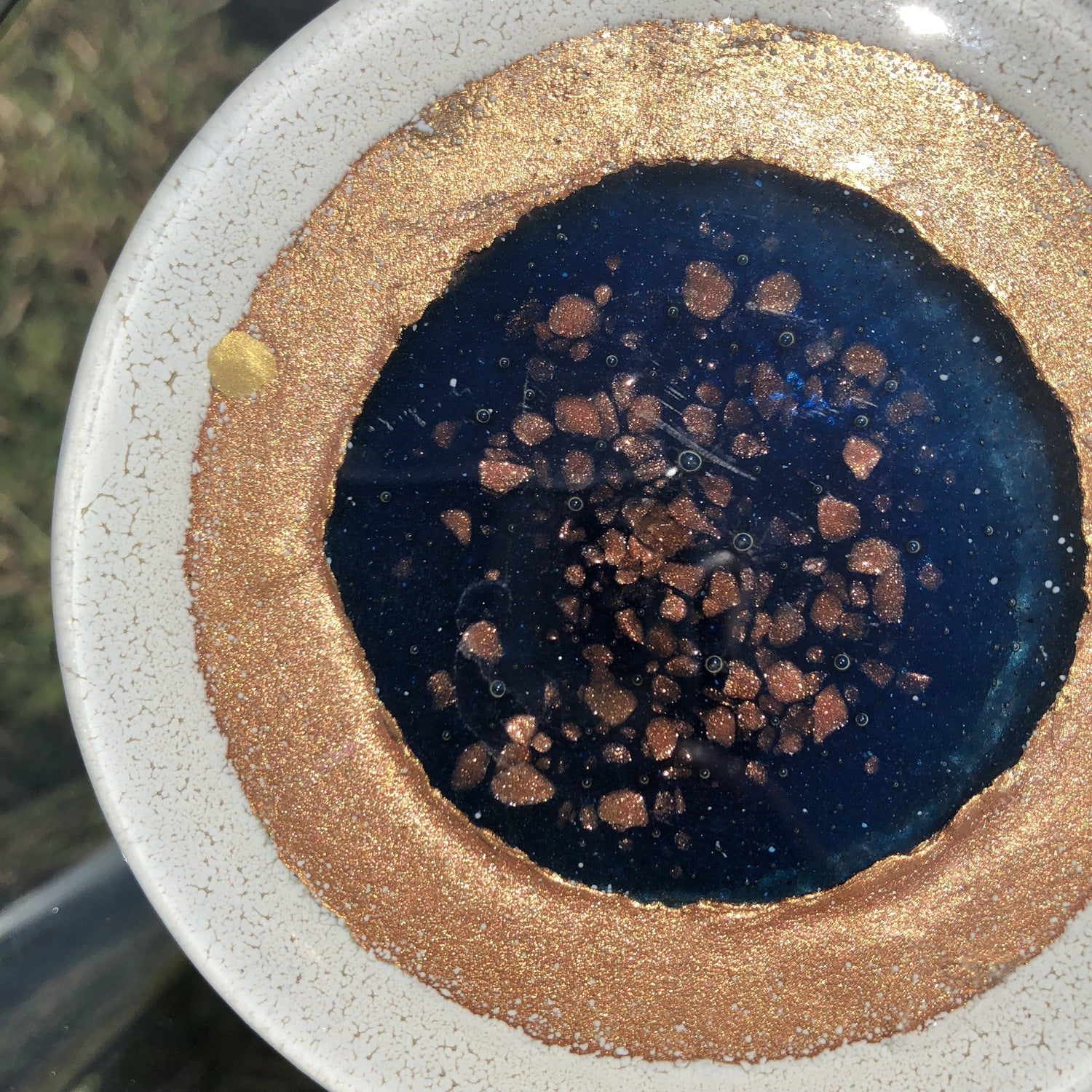 Thira Blue Glass Coasters (Round)