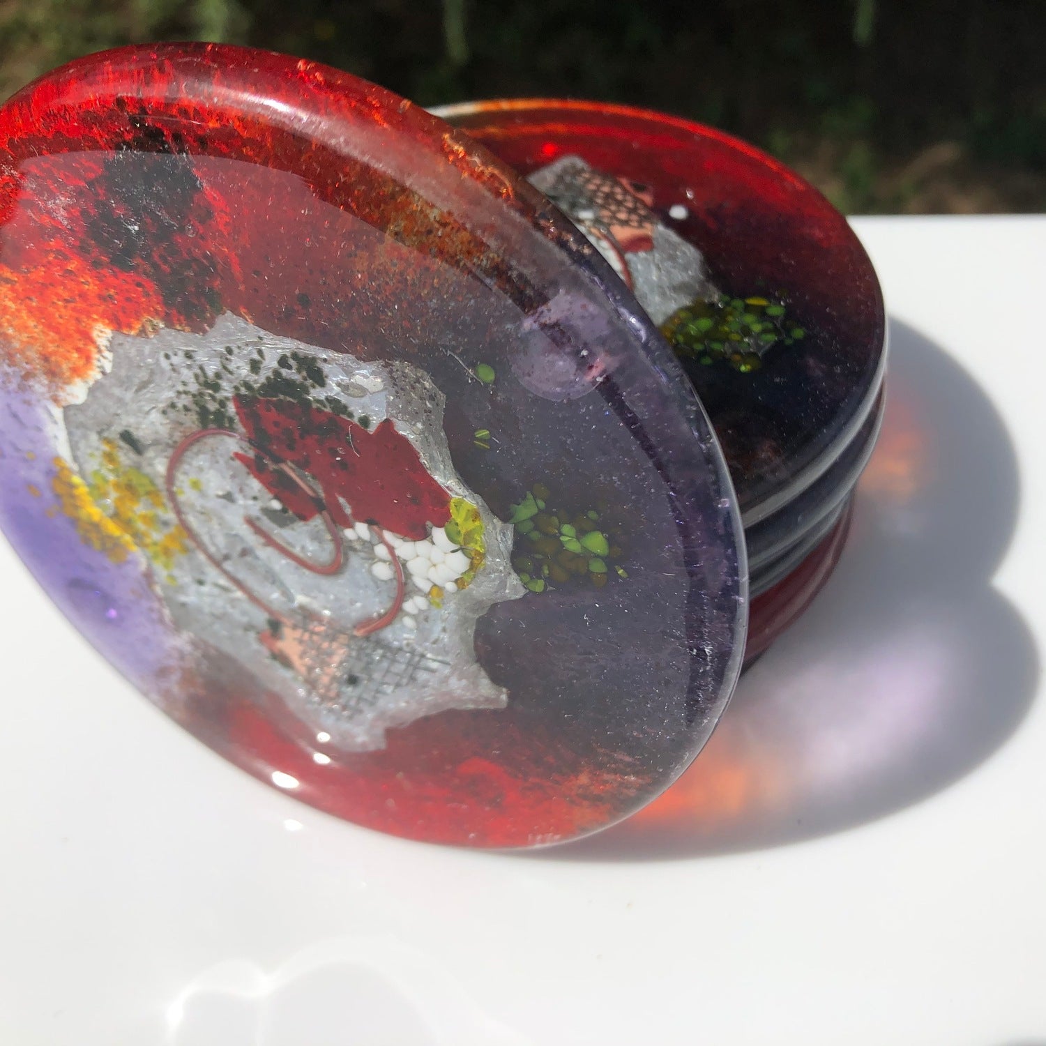 Opera Purple and Red Coaster (Round)