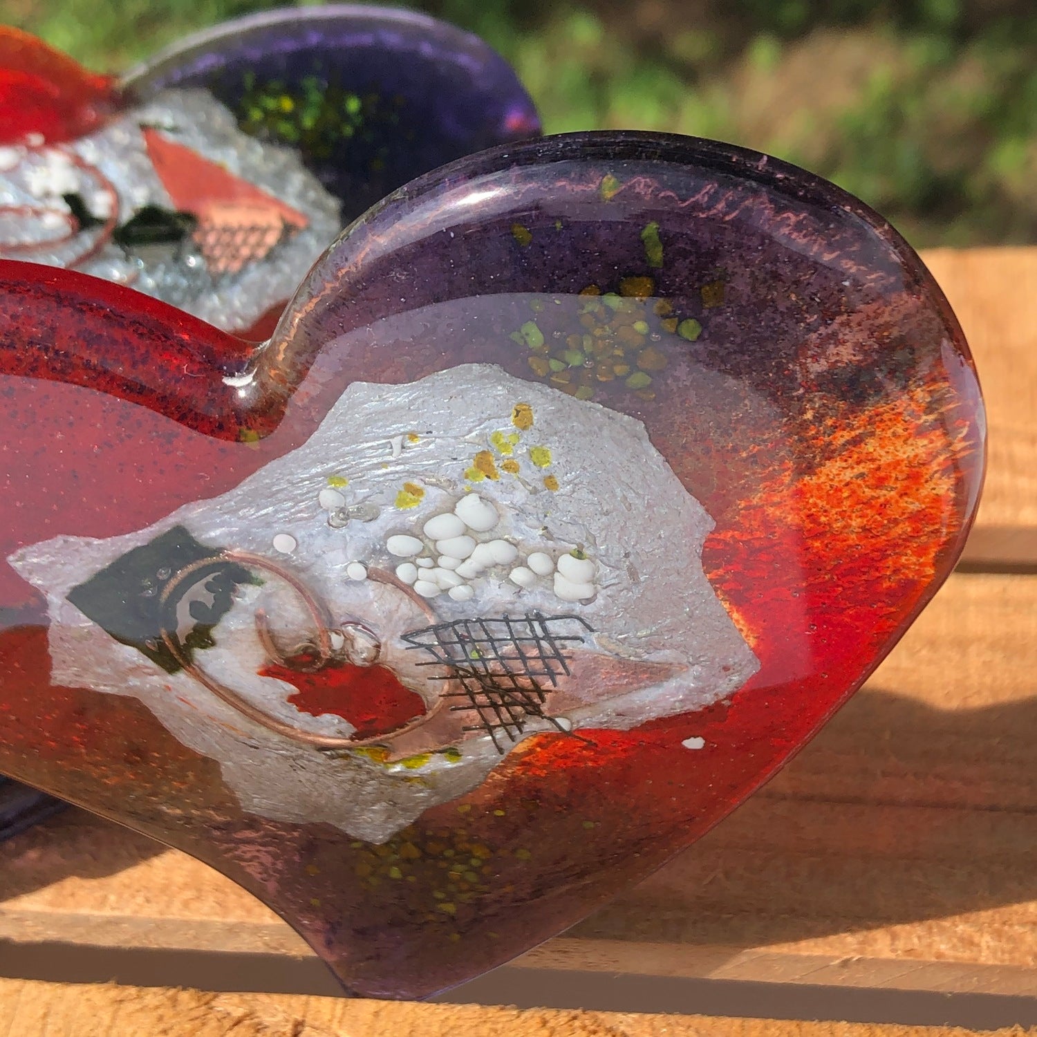 Opera Purple and Red Coaster (Heart)