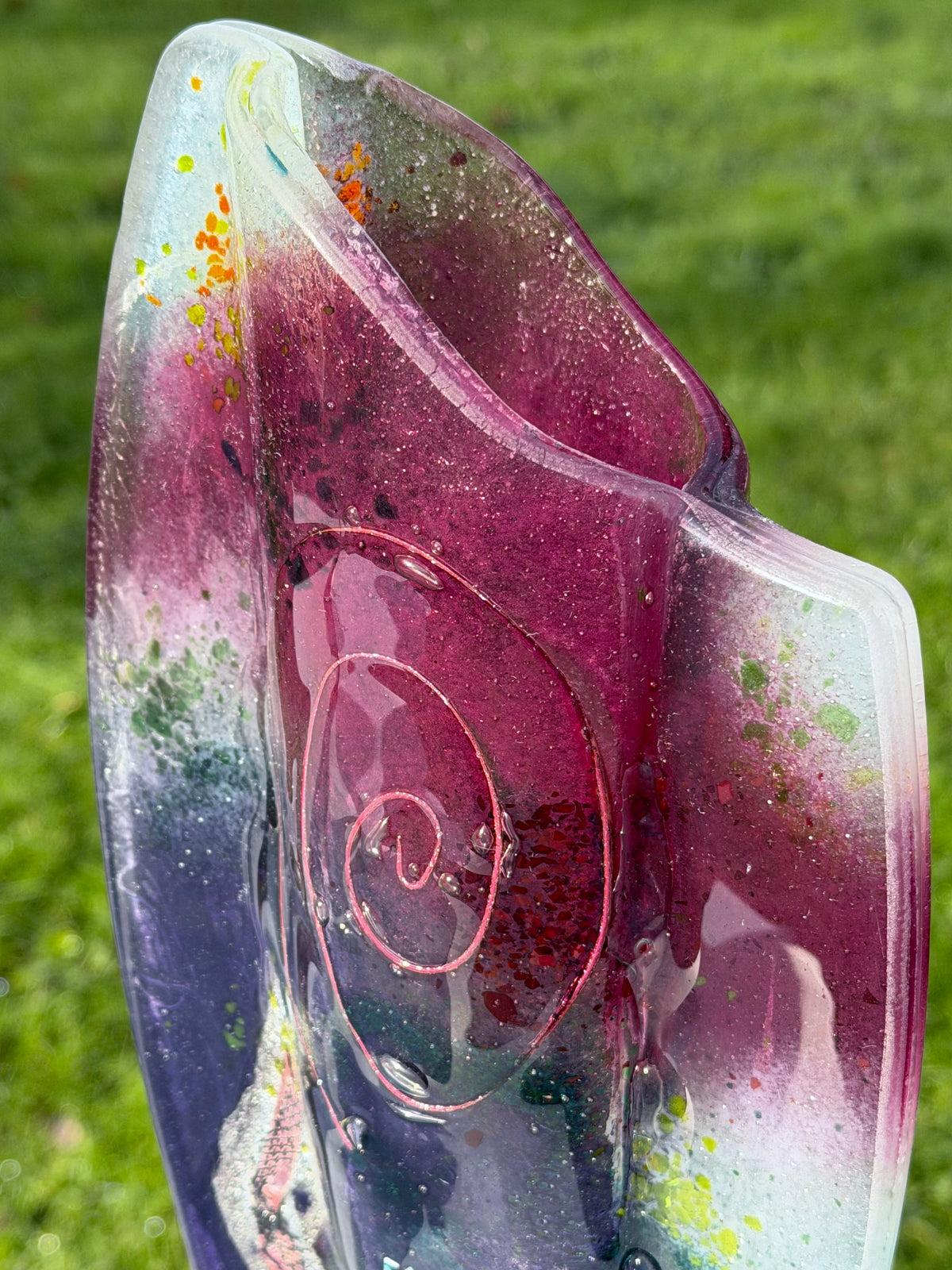 Tricolore Mauve Oval Vase