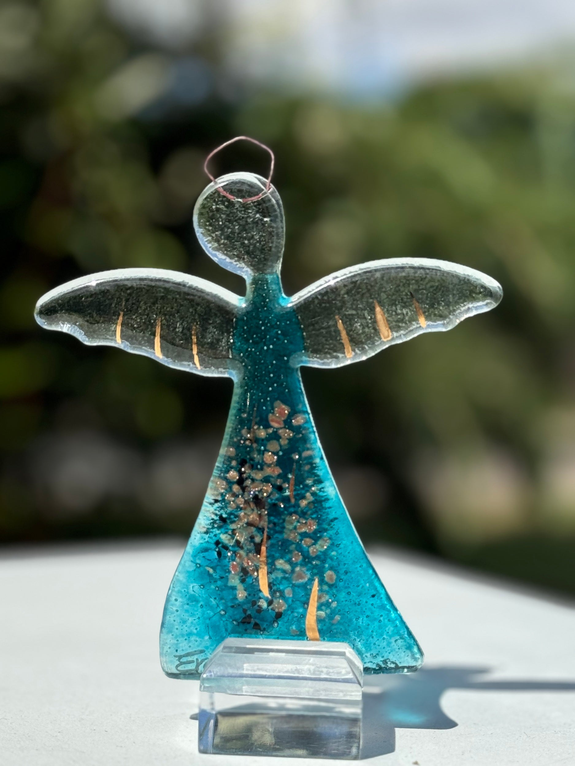 Angel - Aqua & Platinum (Hanging Decoration)