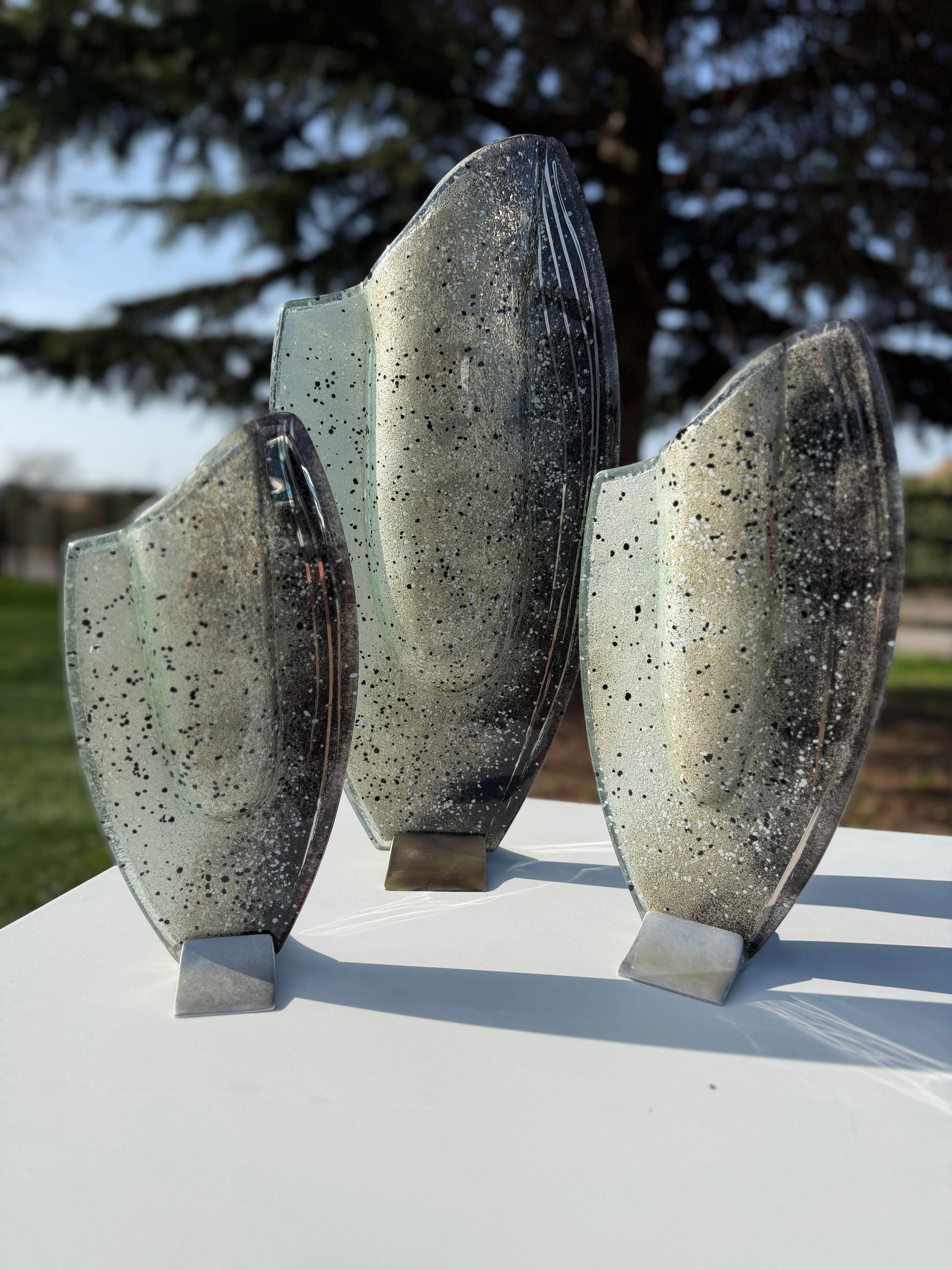 Silver, Grey & Platinum Oval Vase