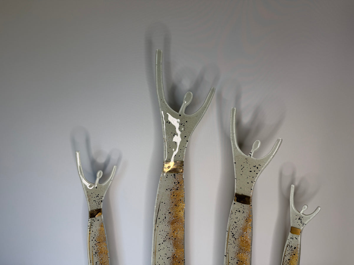 Fused Glass Statue - Golden Frost