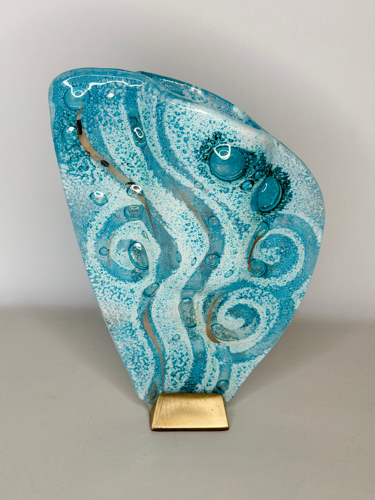 Crystal Aqua Mini Oval Vase