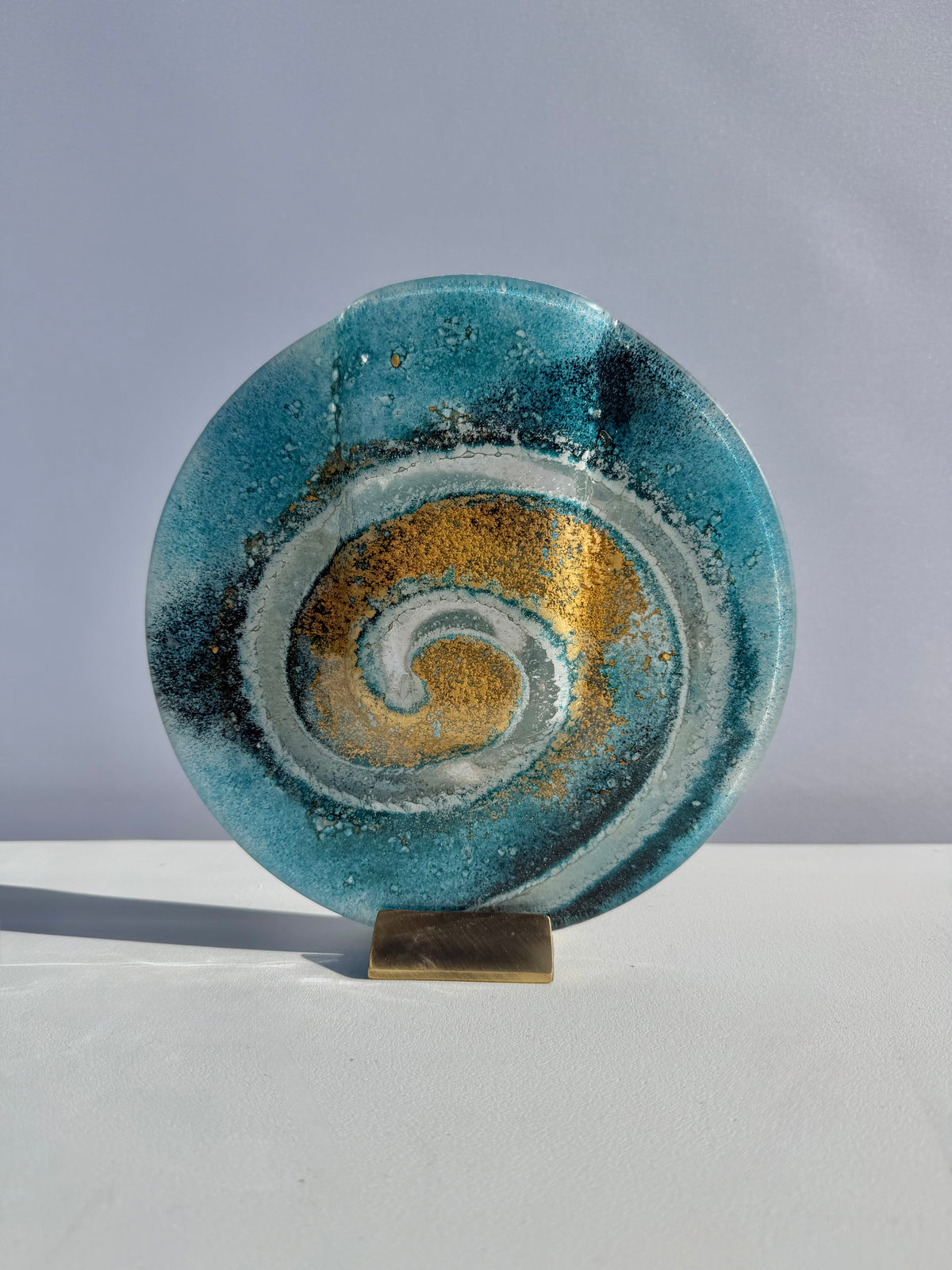 Blue & Gold Round Mini Vase