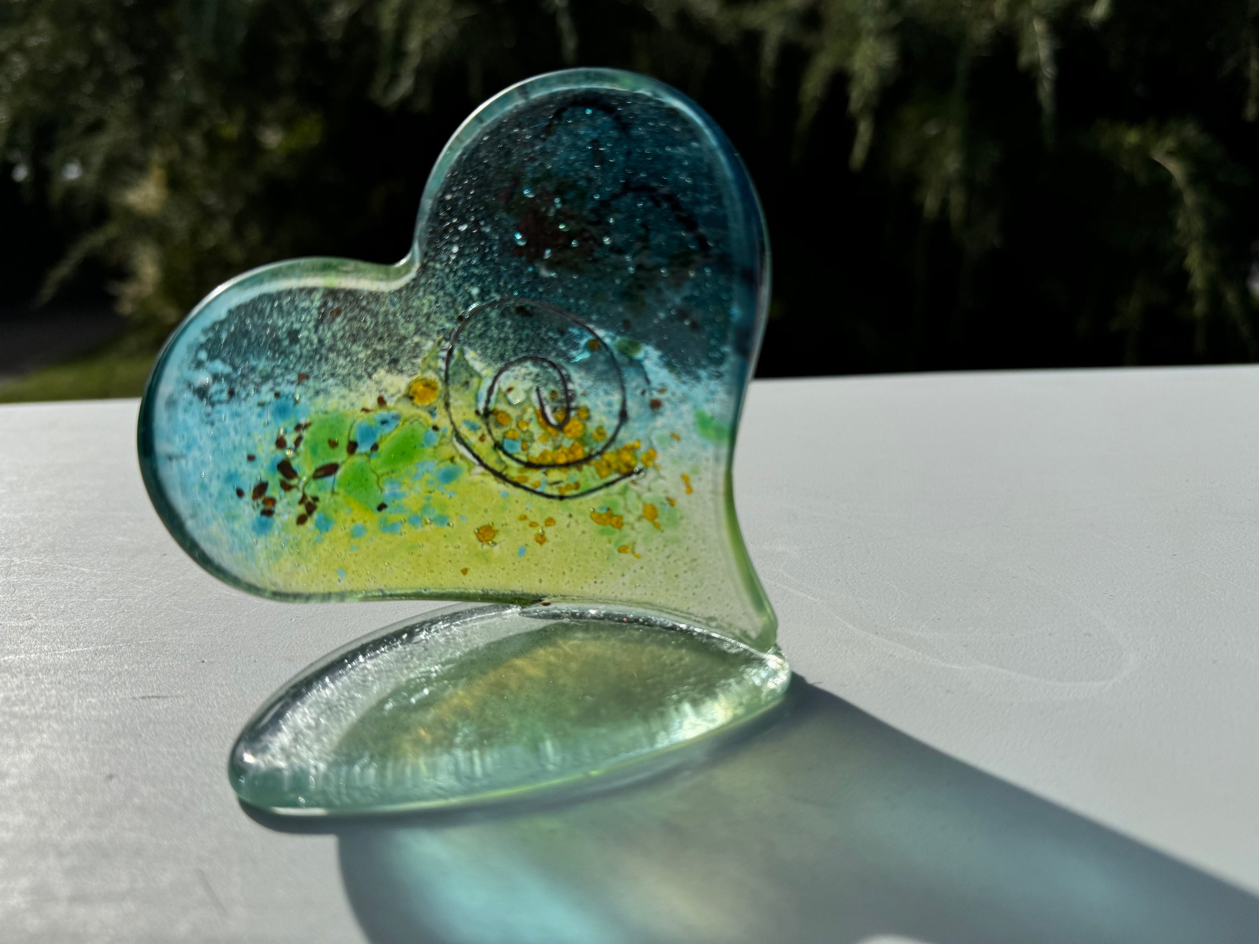 Light Green Aqua Heart Shaped Tealight Holder