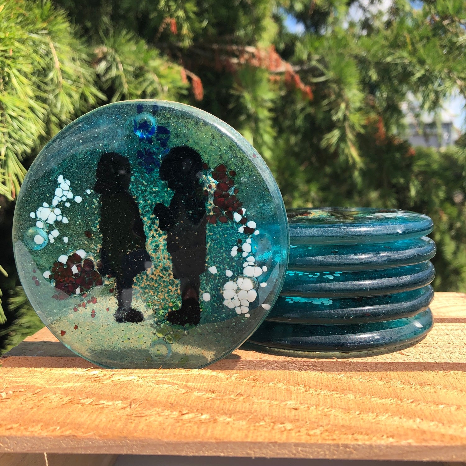 Little People - Aqua Coasters (Round)