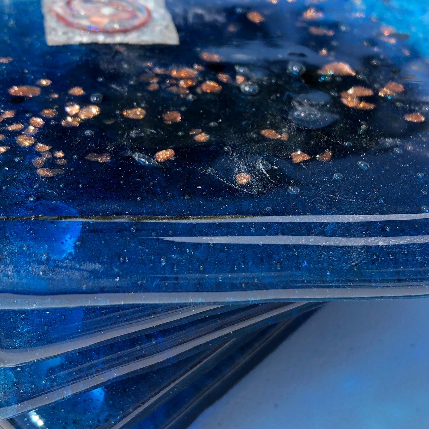 Blue & Platinum Glass Coasters (Square)