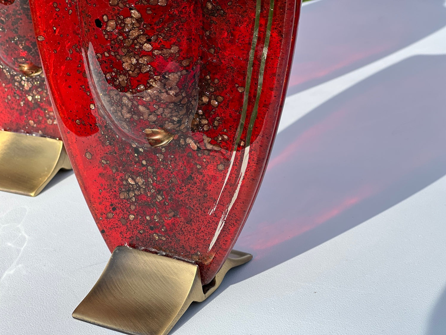 Red & Platinum Oval Vase