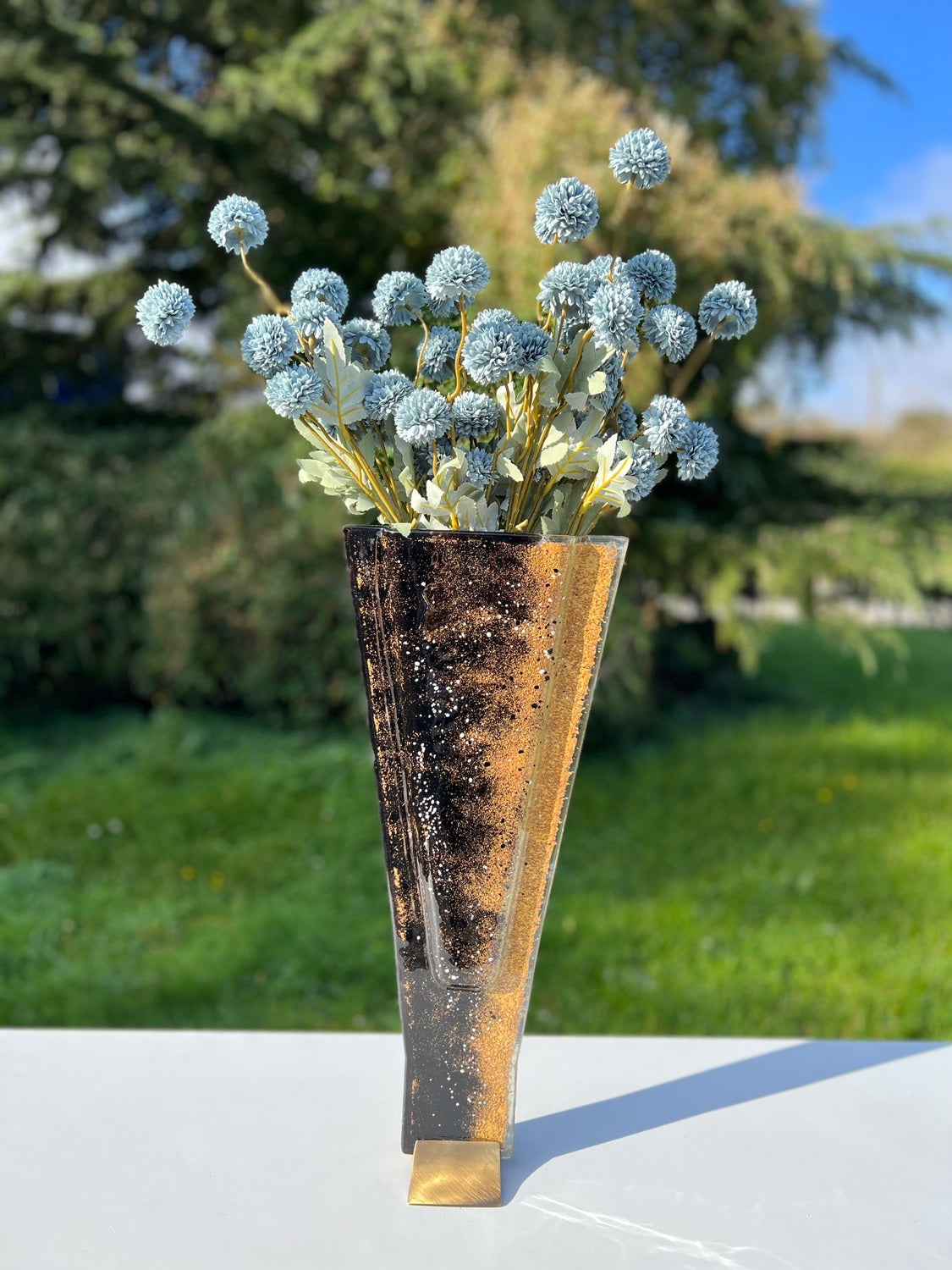 Black & Gold (Art Deco Shaped) Triangle Vase
