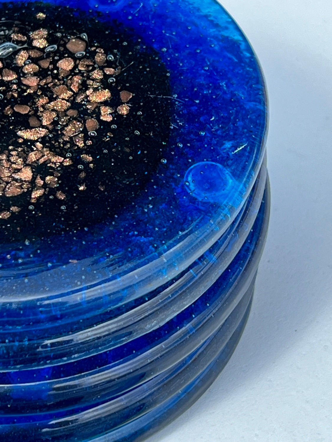 Fedra Blue Glass Coasters (Round)