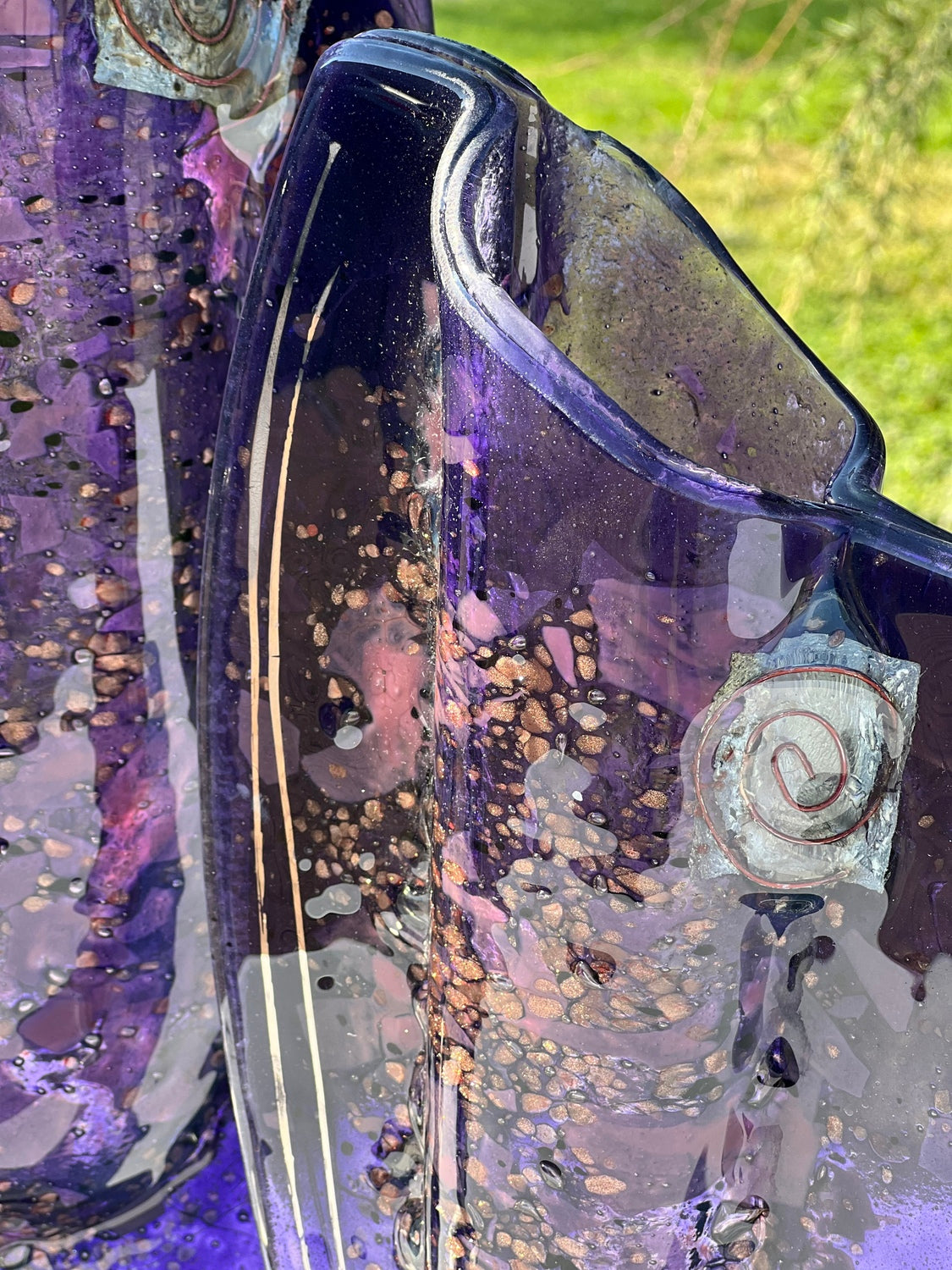 Mauve & Platinum Oval Vase