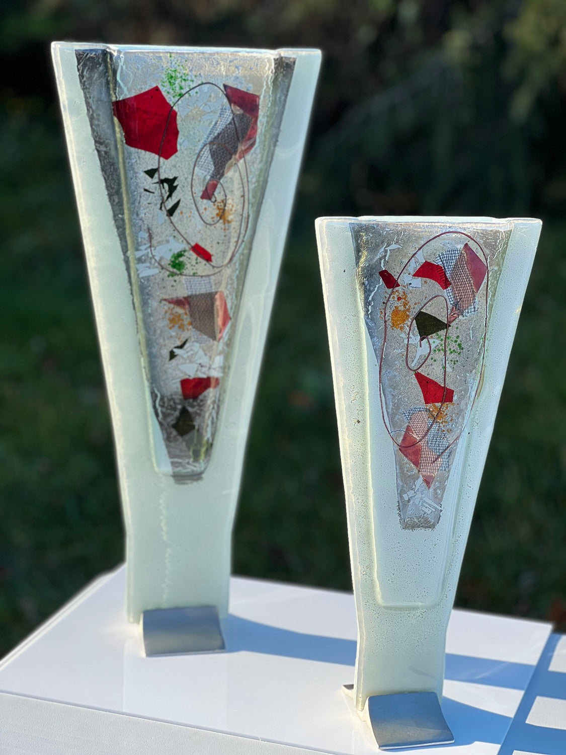 Opera White (Art Deco Shaped) Triangle Vase