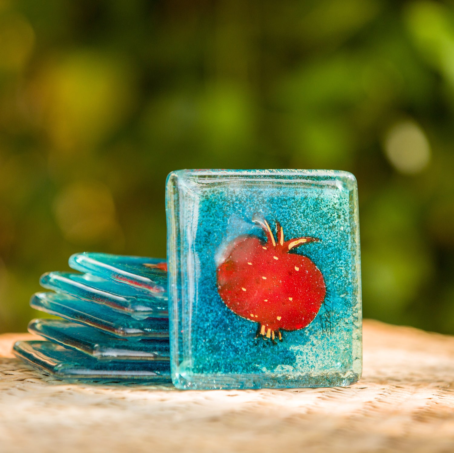 Pomegranate Aqua Coasters