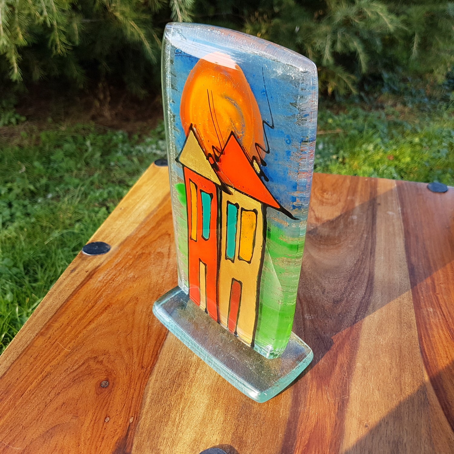 Happy Home Green & Blue (13cm x 22cm)
