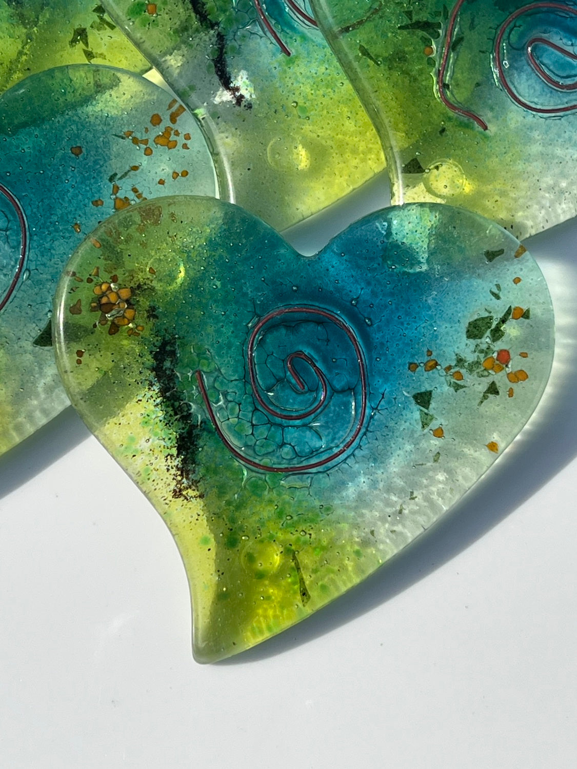 Light Green Aqua Coasters (Heart)